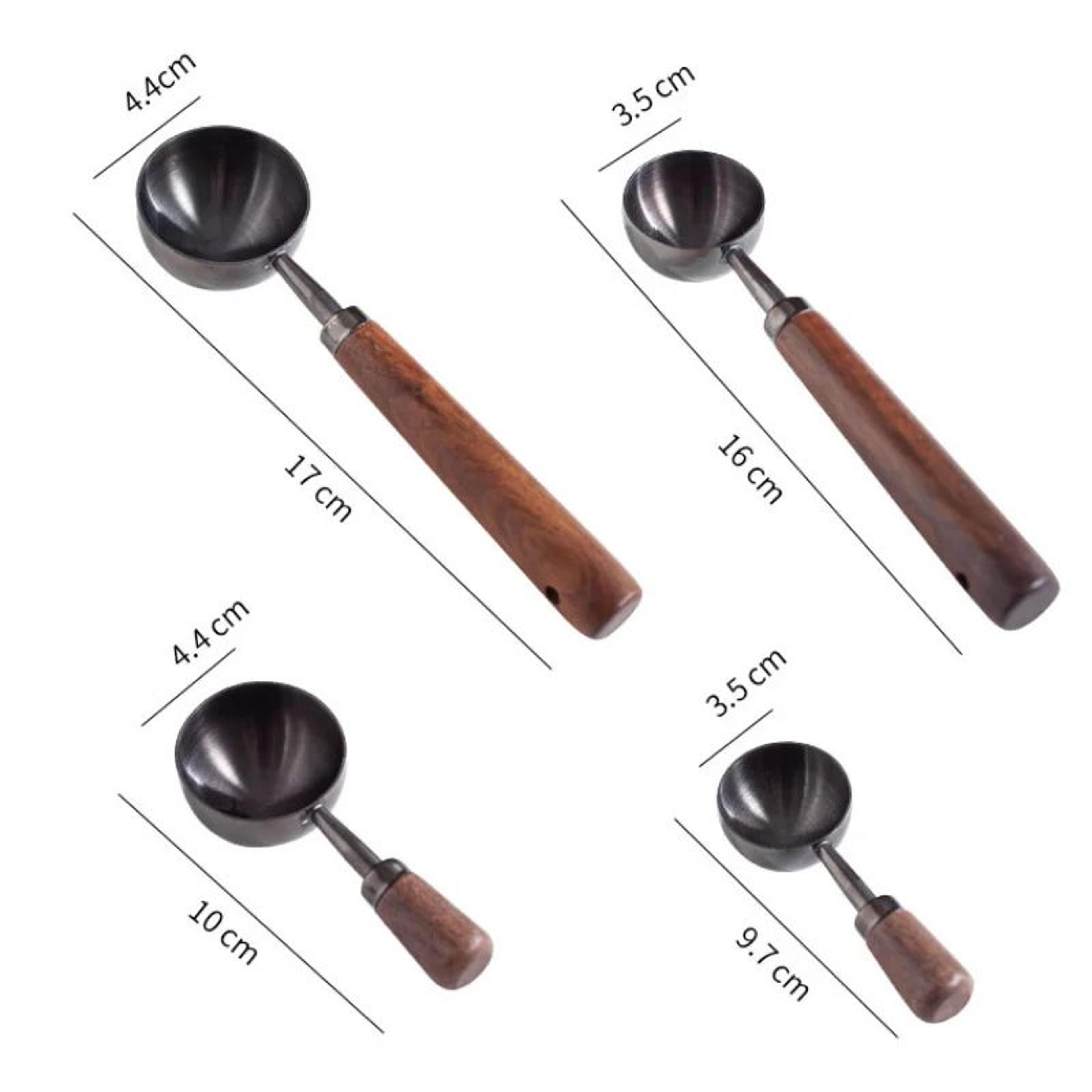 Wooden Handle Stainless Steel Coffee Scoop 15ml30ml  Coffee  Baking Measuring Spoon 4