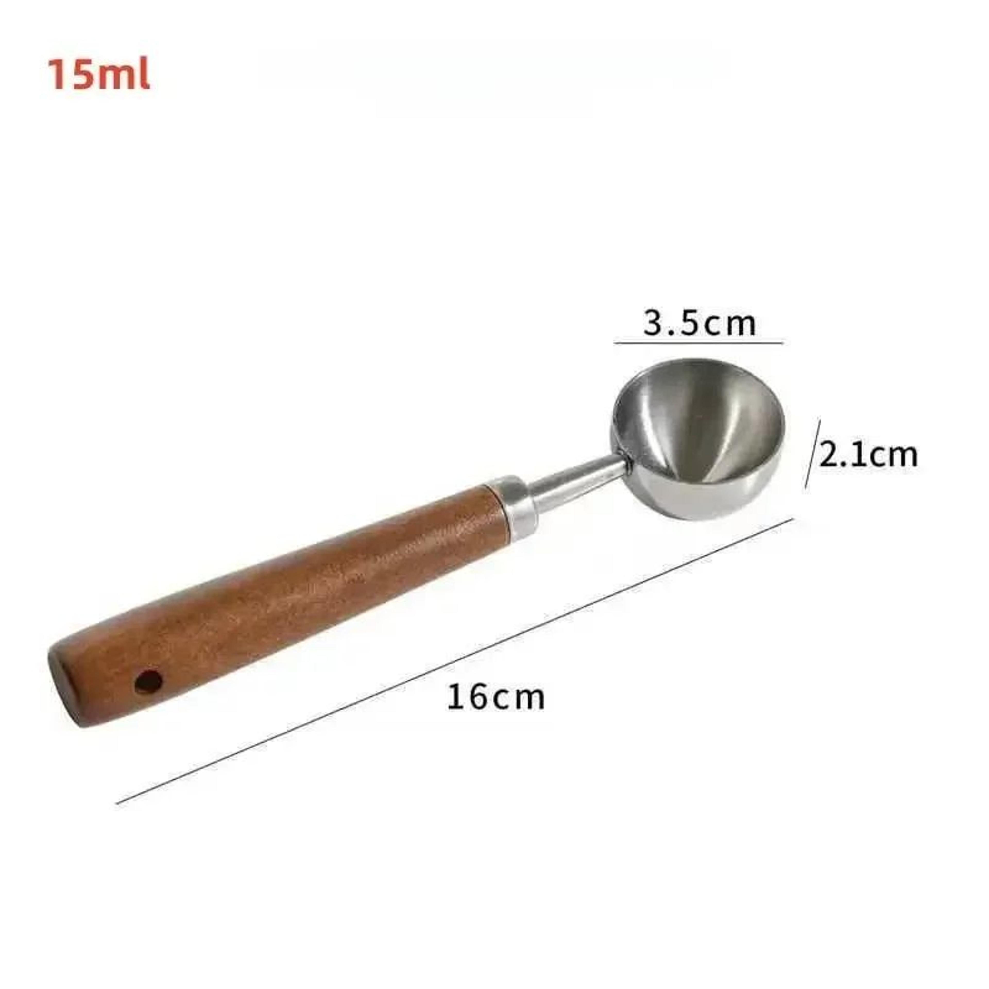 Wooden Handle Stainless Steel Coffee Scoop 15ml30ml  Coffee  Baking Measuring Spoon 7