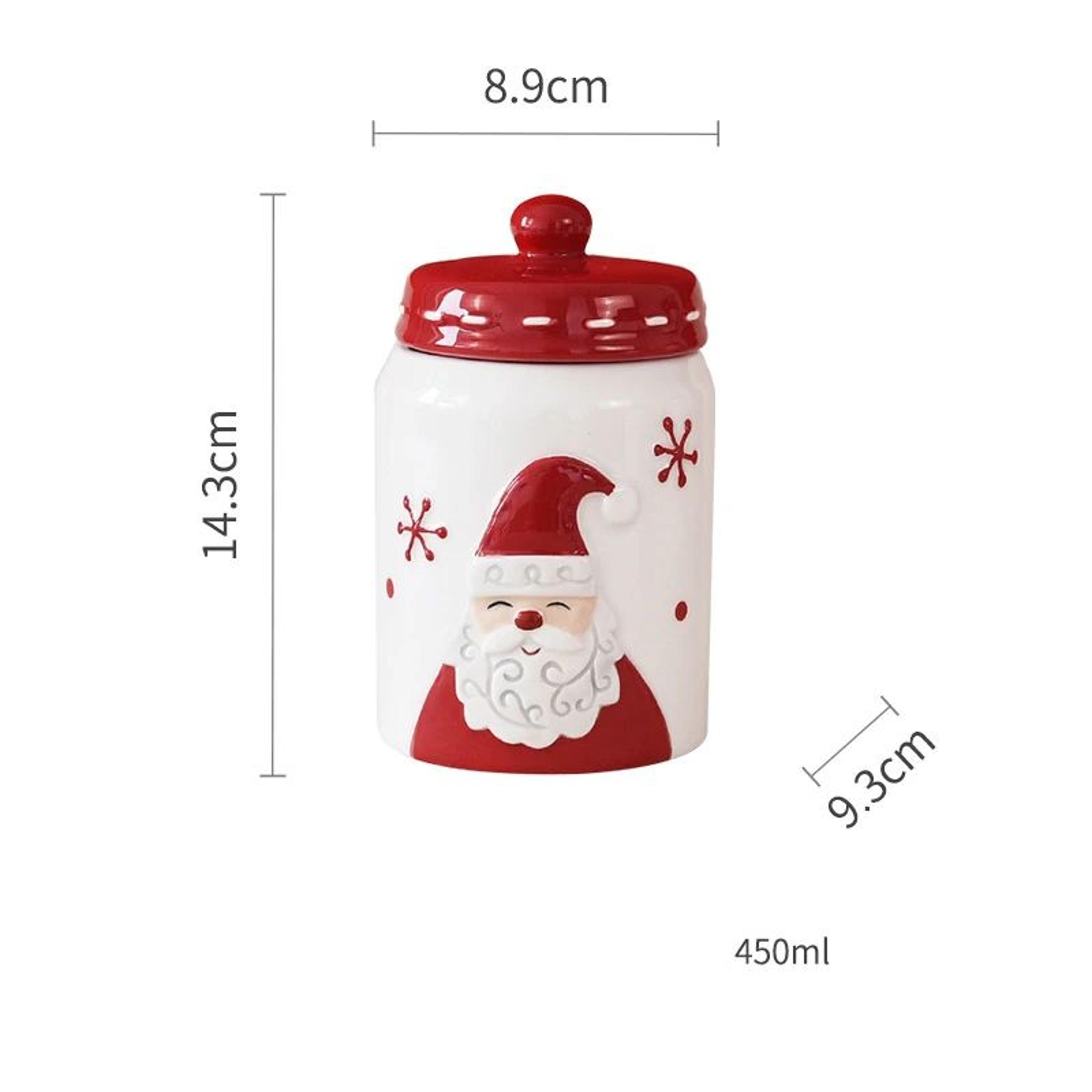 Santa Claus Christmas Ceramic Cookie Jar  Serving Plate Set  Holiday Tableware For Cookies Desserts 8