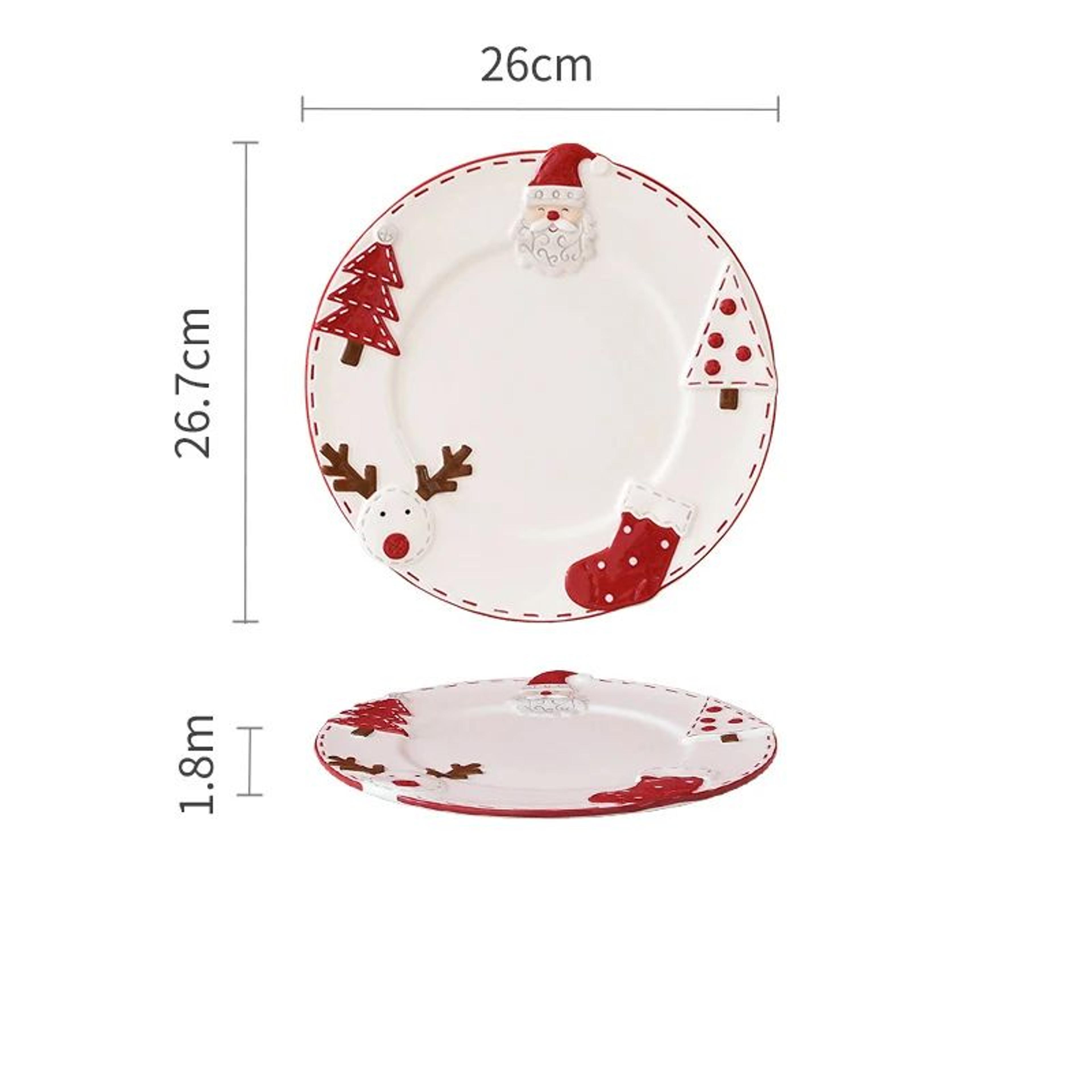Santa Claus Christmas Ceramic Cookie Jar  Serving Plate Set  Holiday Tableware For Cookies Desserts 11