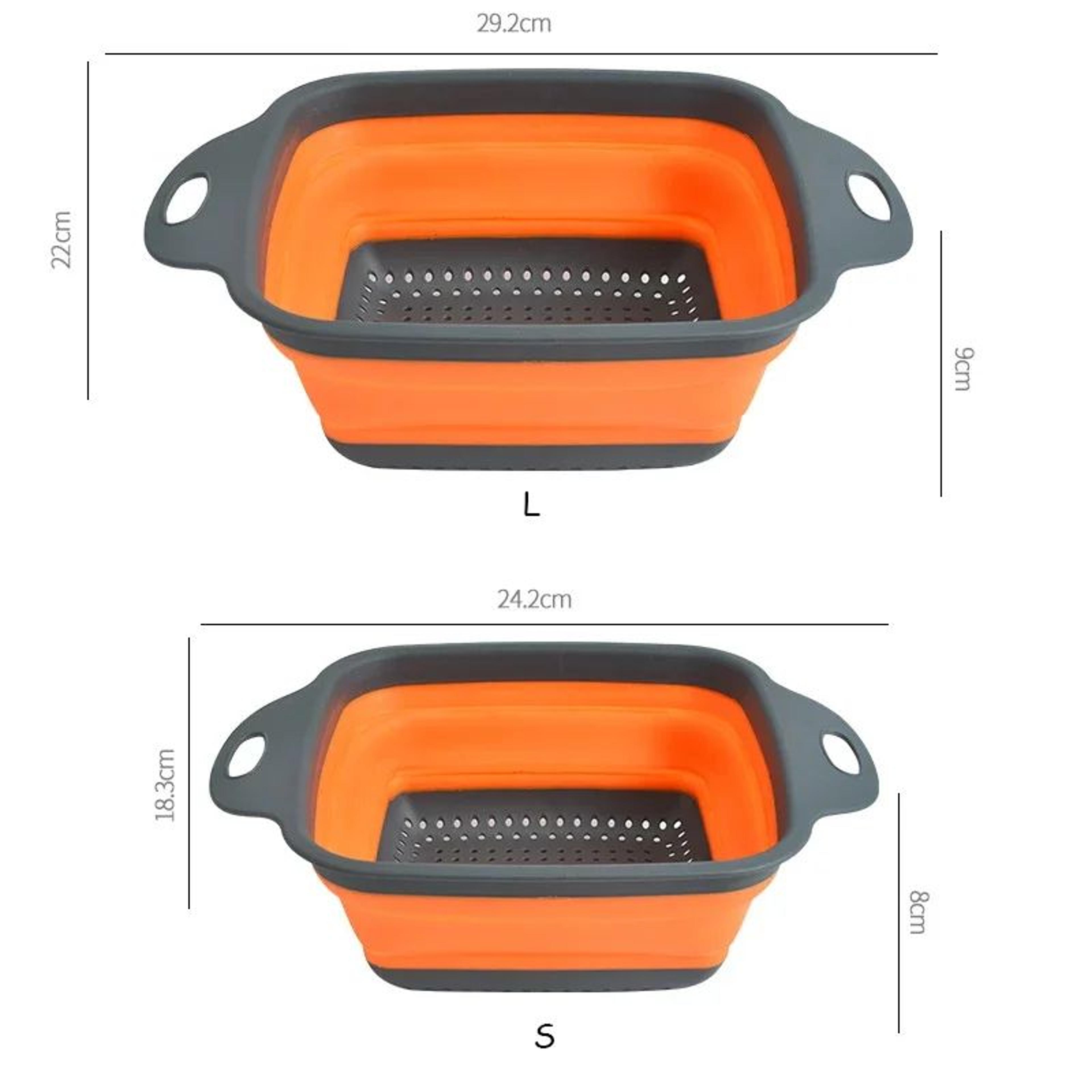 Foldable Silicone Drain Basket  Collapsible Fruit  Vegetable Washing Colander 3