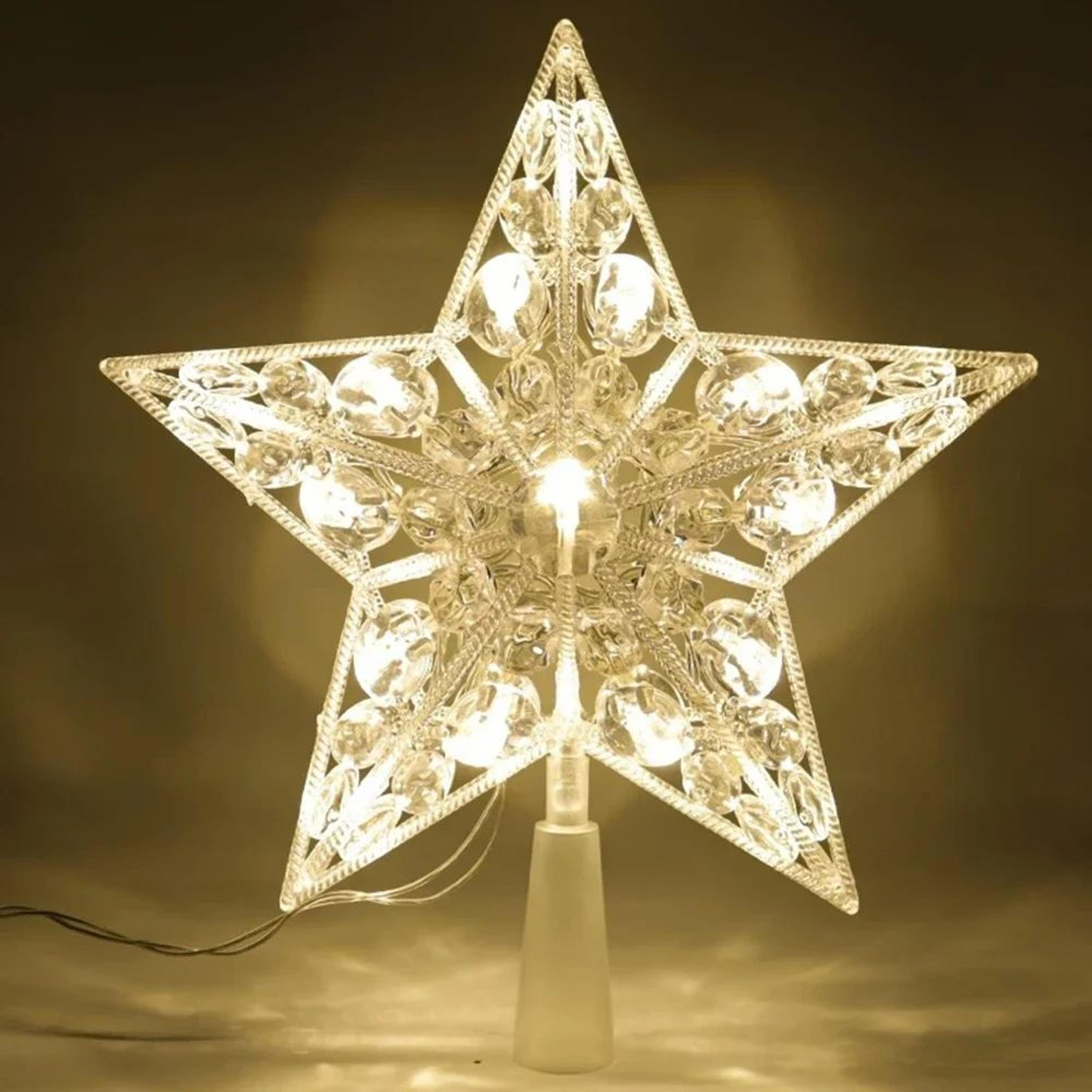 15cm LED Star Christmas Tree Ornament  Transparent LightUp Holiday Decoration 2