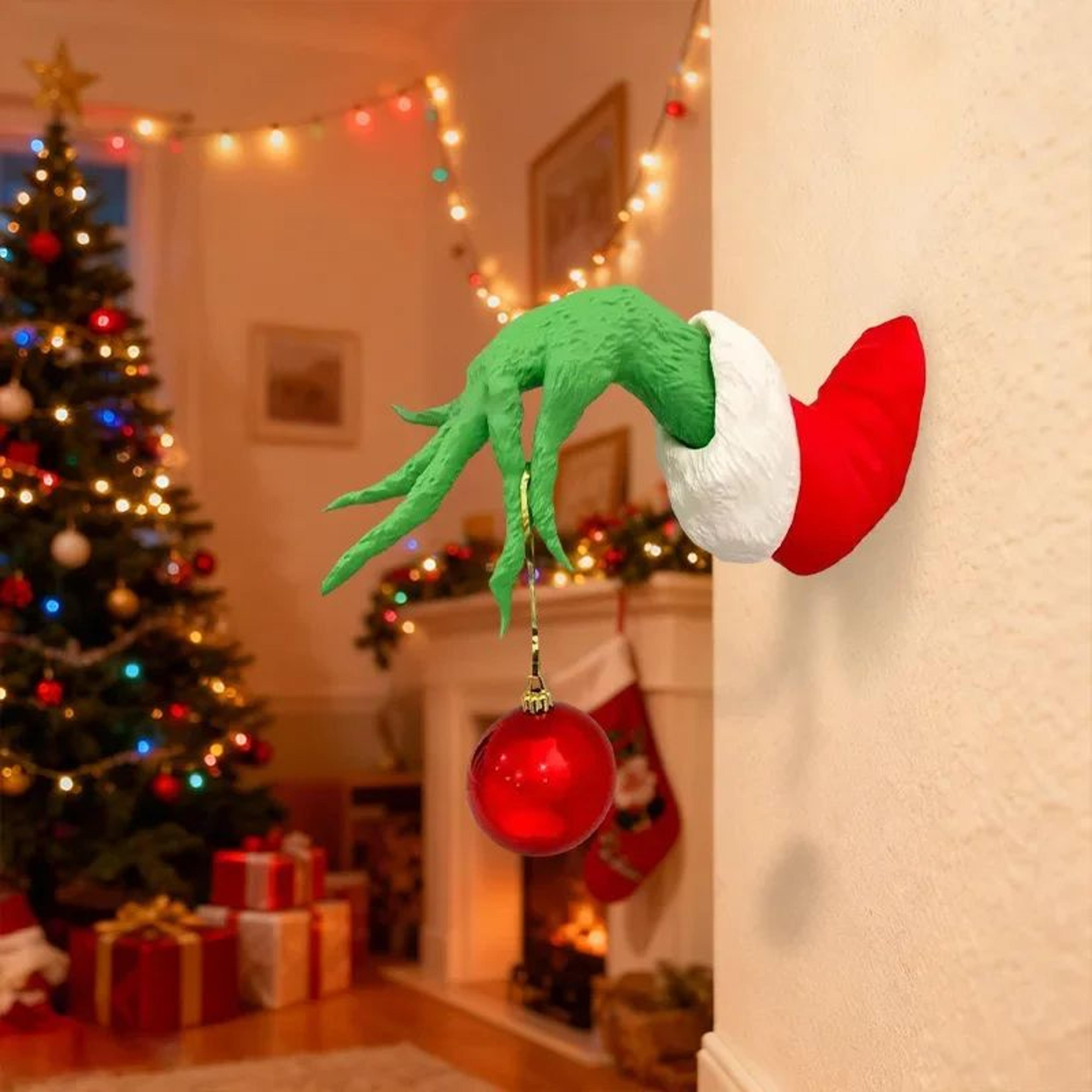 Green Plush Tree Hugger Arms Christmas Tree Topper  Bendable Holiday Party Decor 0