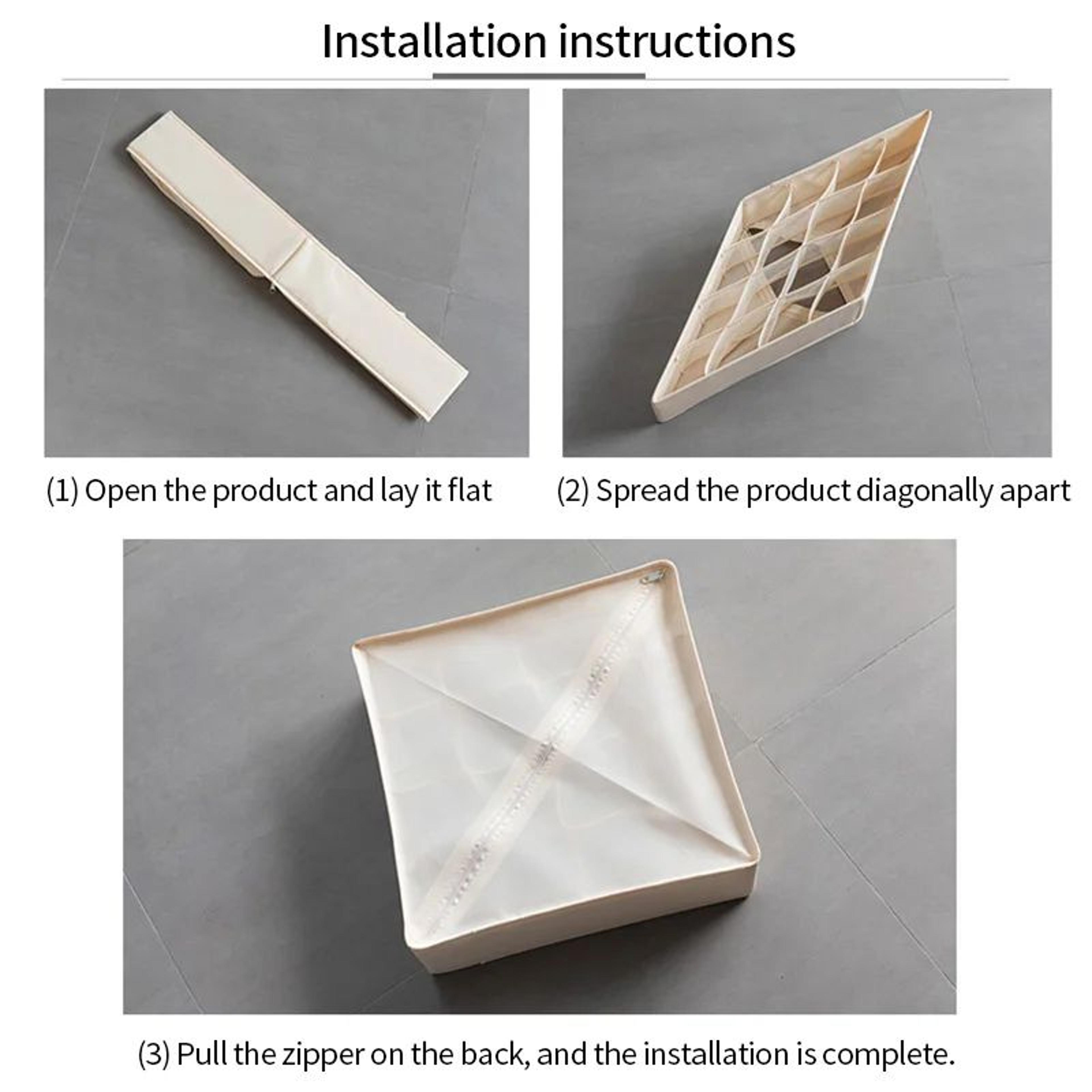 Foldable Grid Drawer Organizer Box For Socks Underwear  Leggings 71624 Slots 5