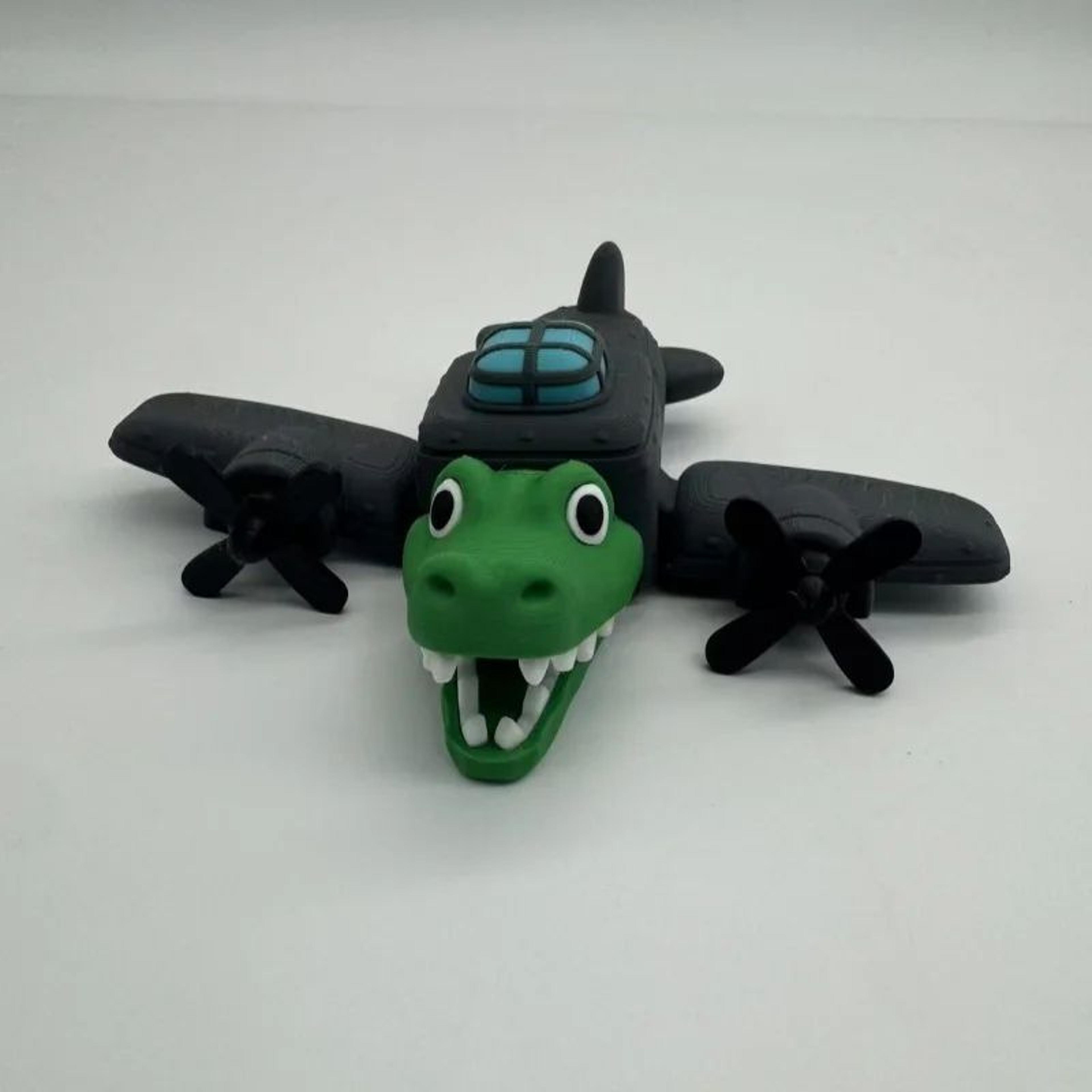 Bombardino Crocodilo Italian Brainrot Figurine 3D Printed Desk Ornament Meme Collectible 7
