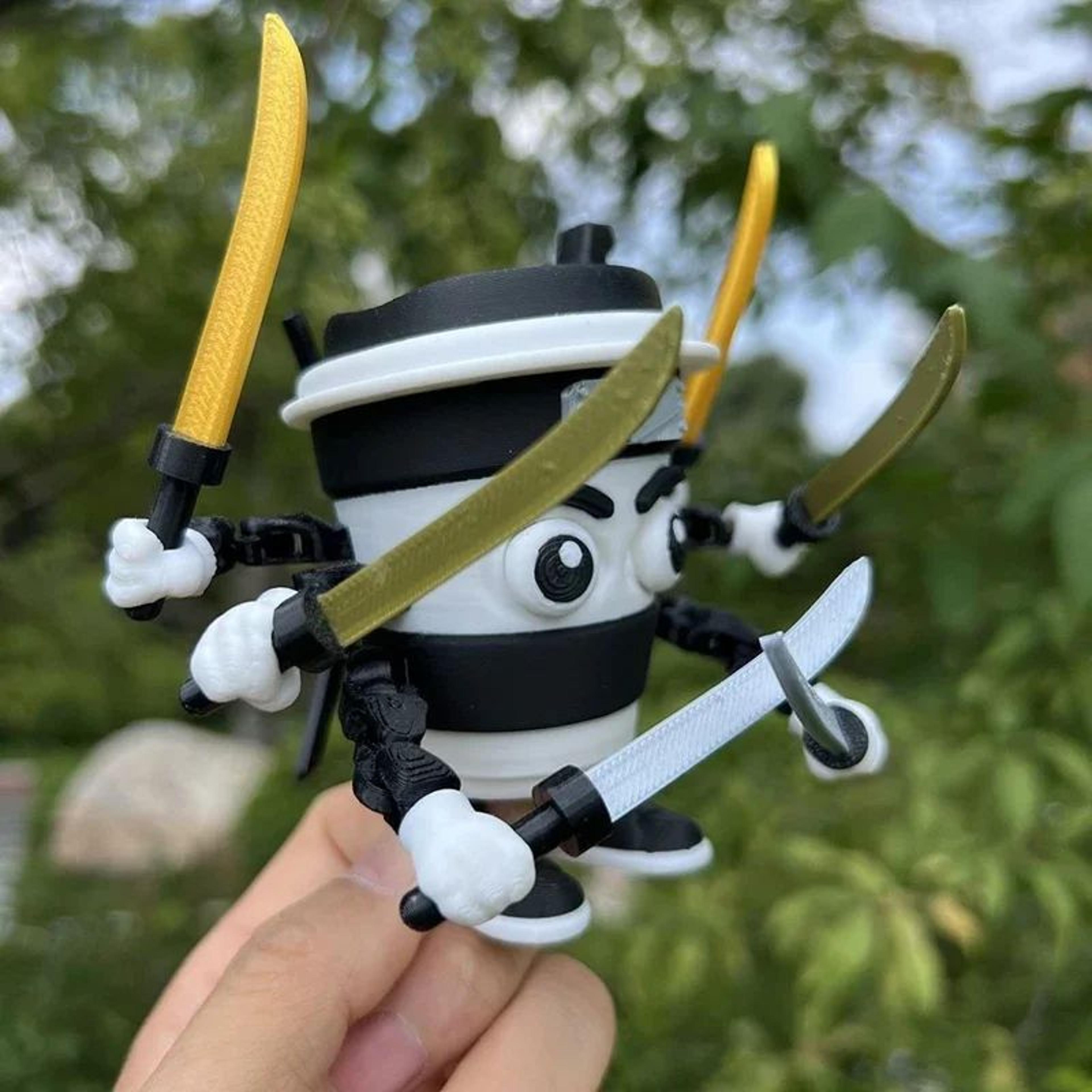 Cappuccino Assassino Coffee Ninja Figurine 3D Printed Desk Toy Italian Brainrot Collectible 3