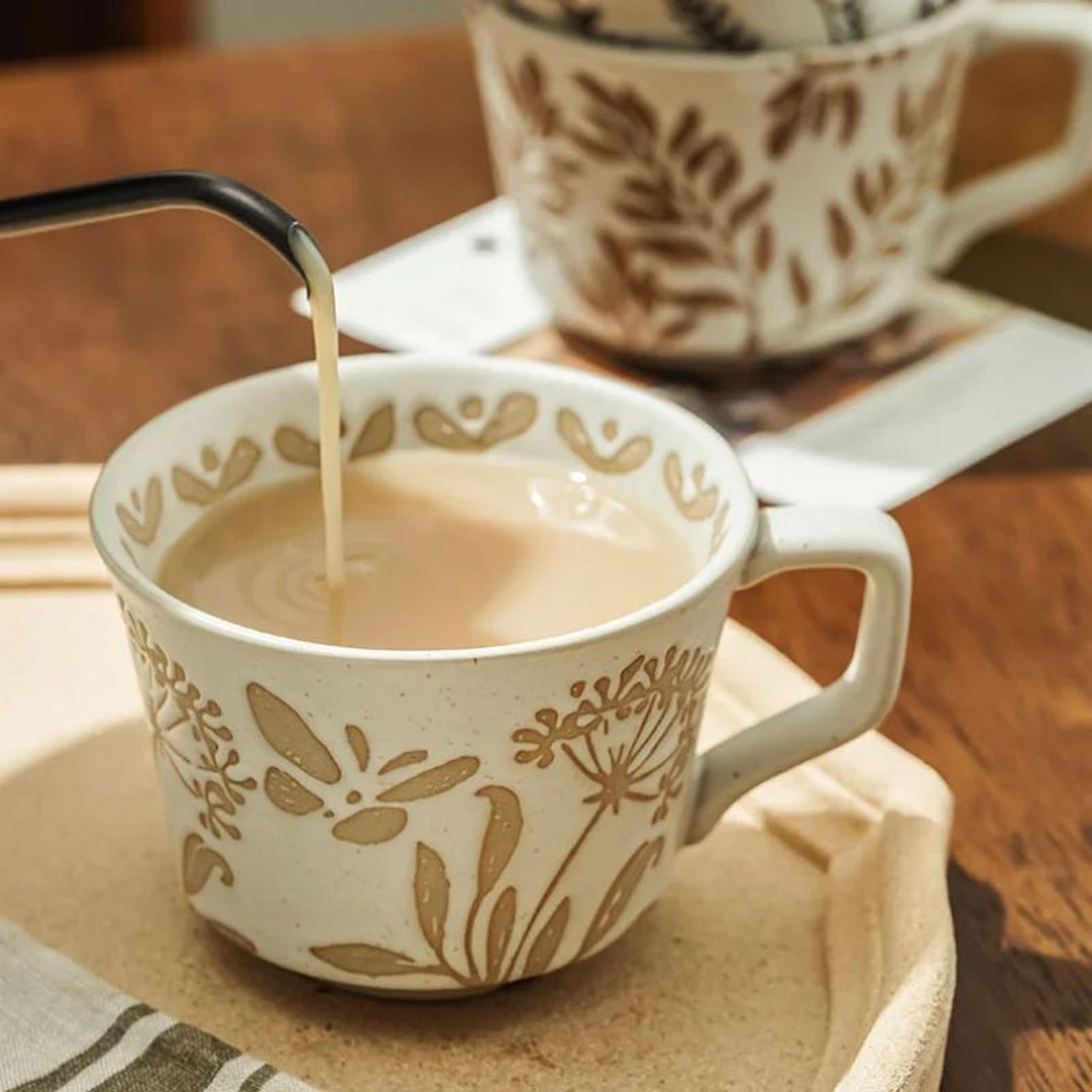 Nordic Garden Hand Painted Ceramic Mug  Floral Porcelain Coffee  Tea Cup 2