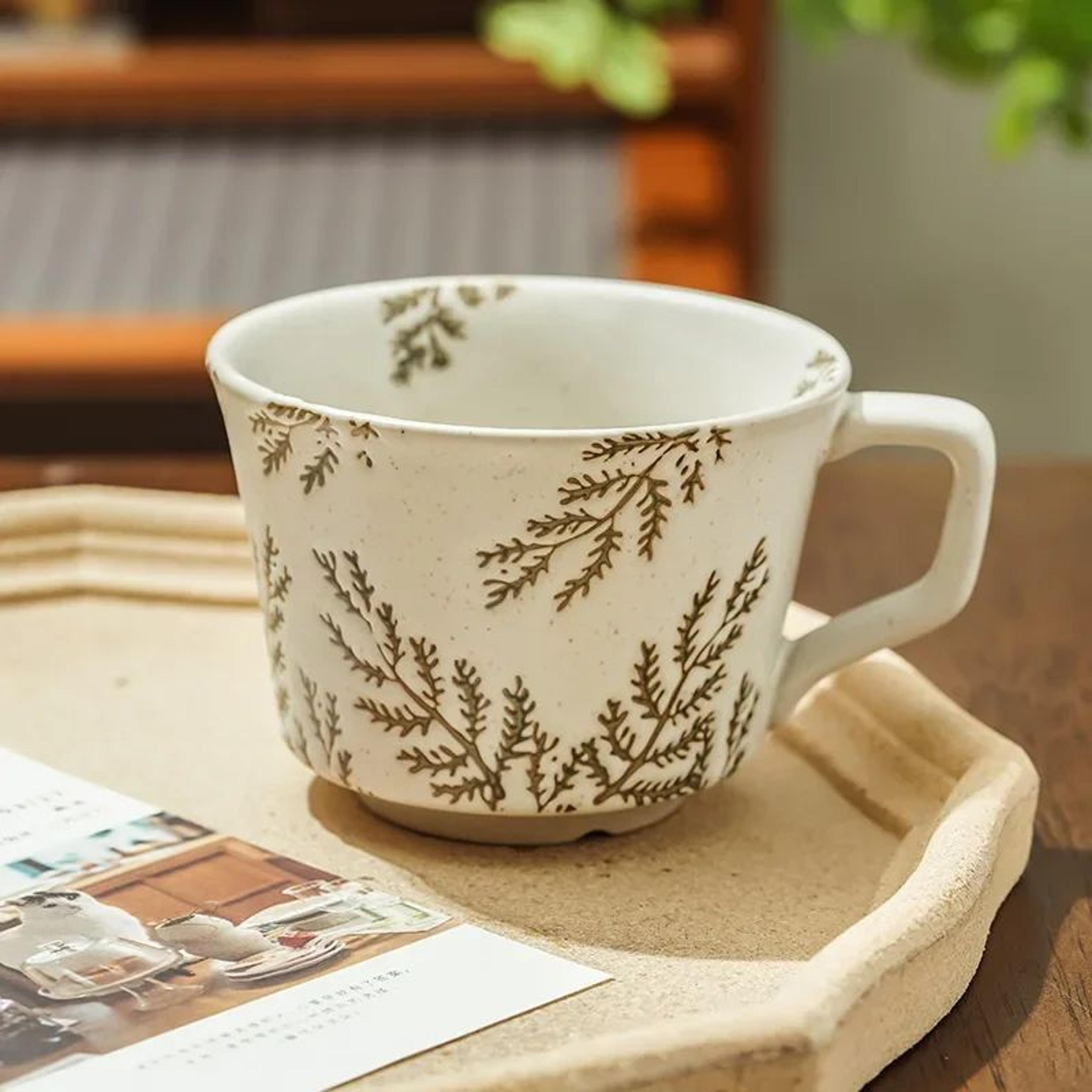 Nordic Garden Hand Painted Ceramic Mug  Floral Porcelain Coffee  Tea Cup 9