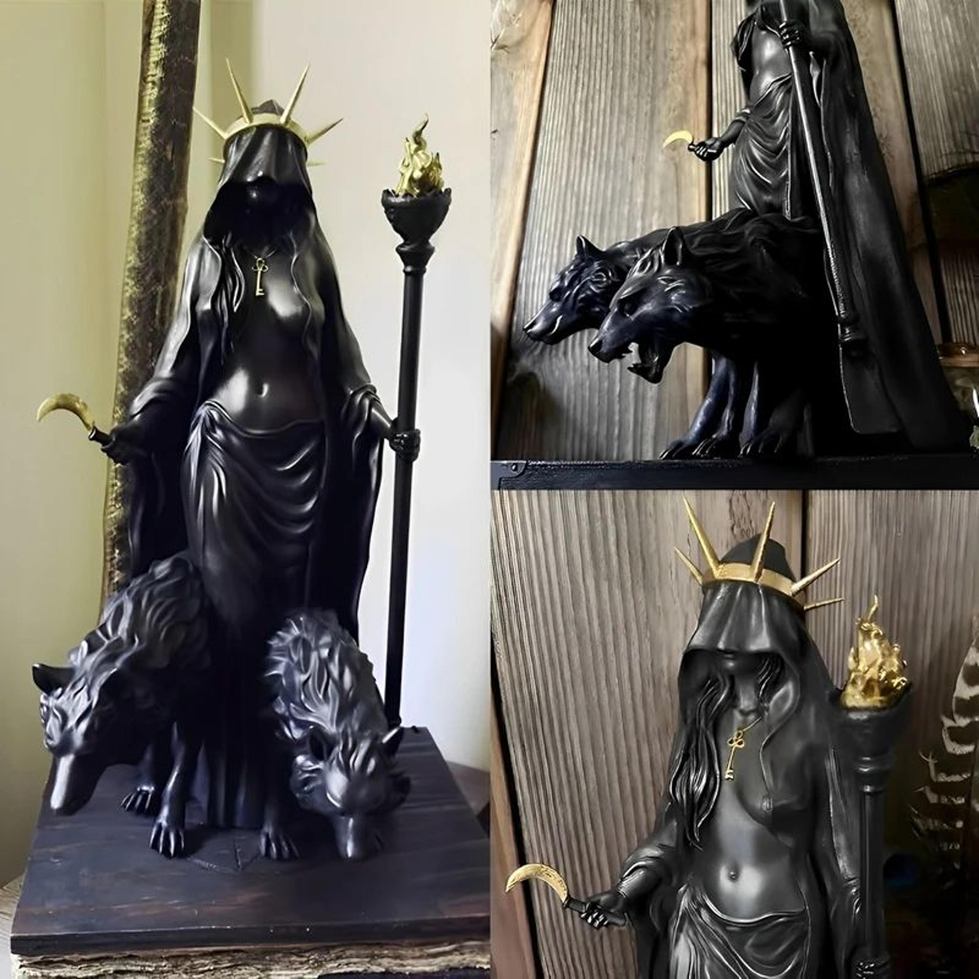 Hecate Statue  Artemis Dark Goddess Figurine For Gothic Witch Decor And Halloween Altars 4