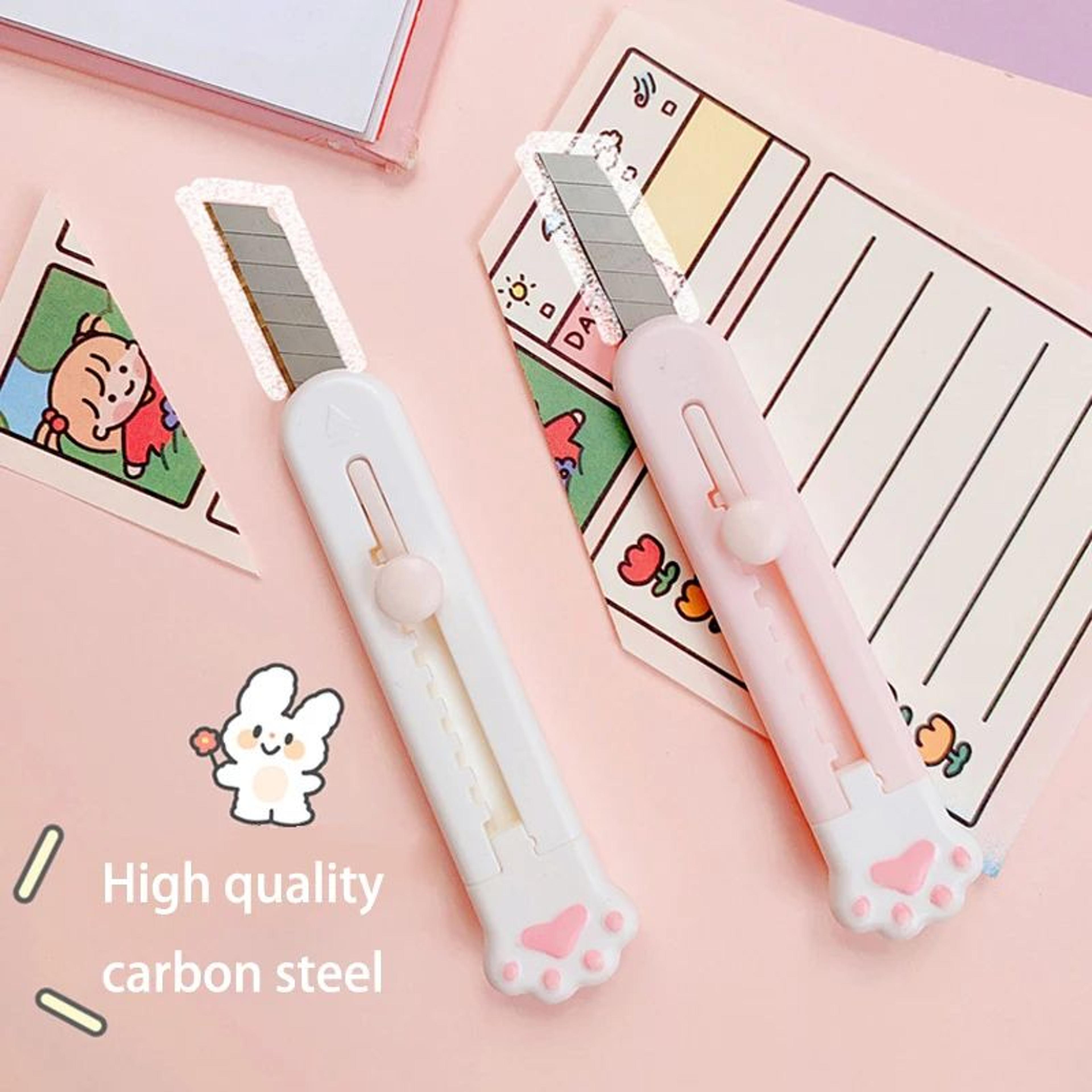 Cat Paw Mini Paper Cutter Retractable Craft Knife For Kawaii Stationery And Quick Package Opens 2