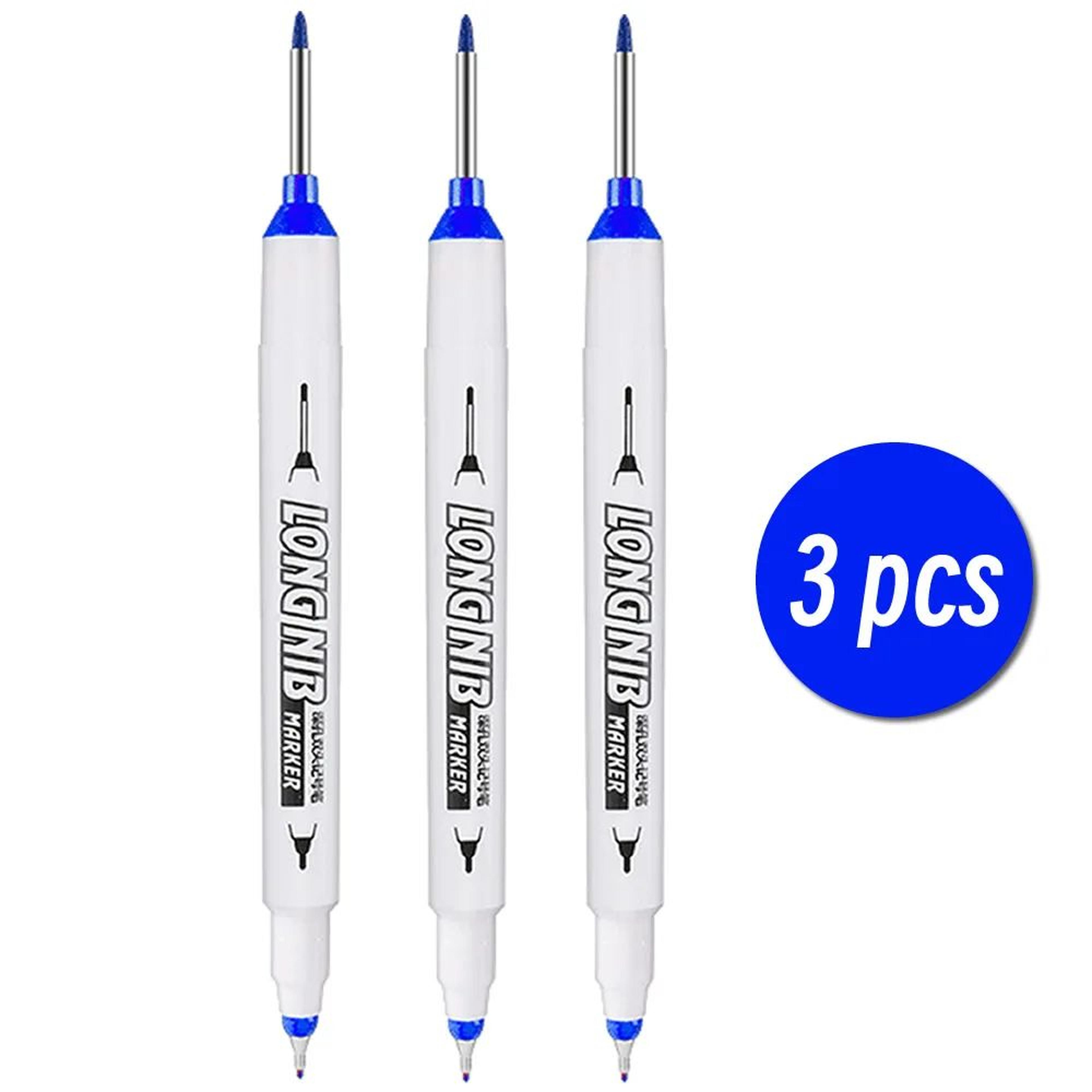 20mm Deep Hole Marker LongTip DualNib Woodworking Marker Pen For Precise Marks 10