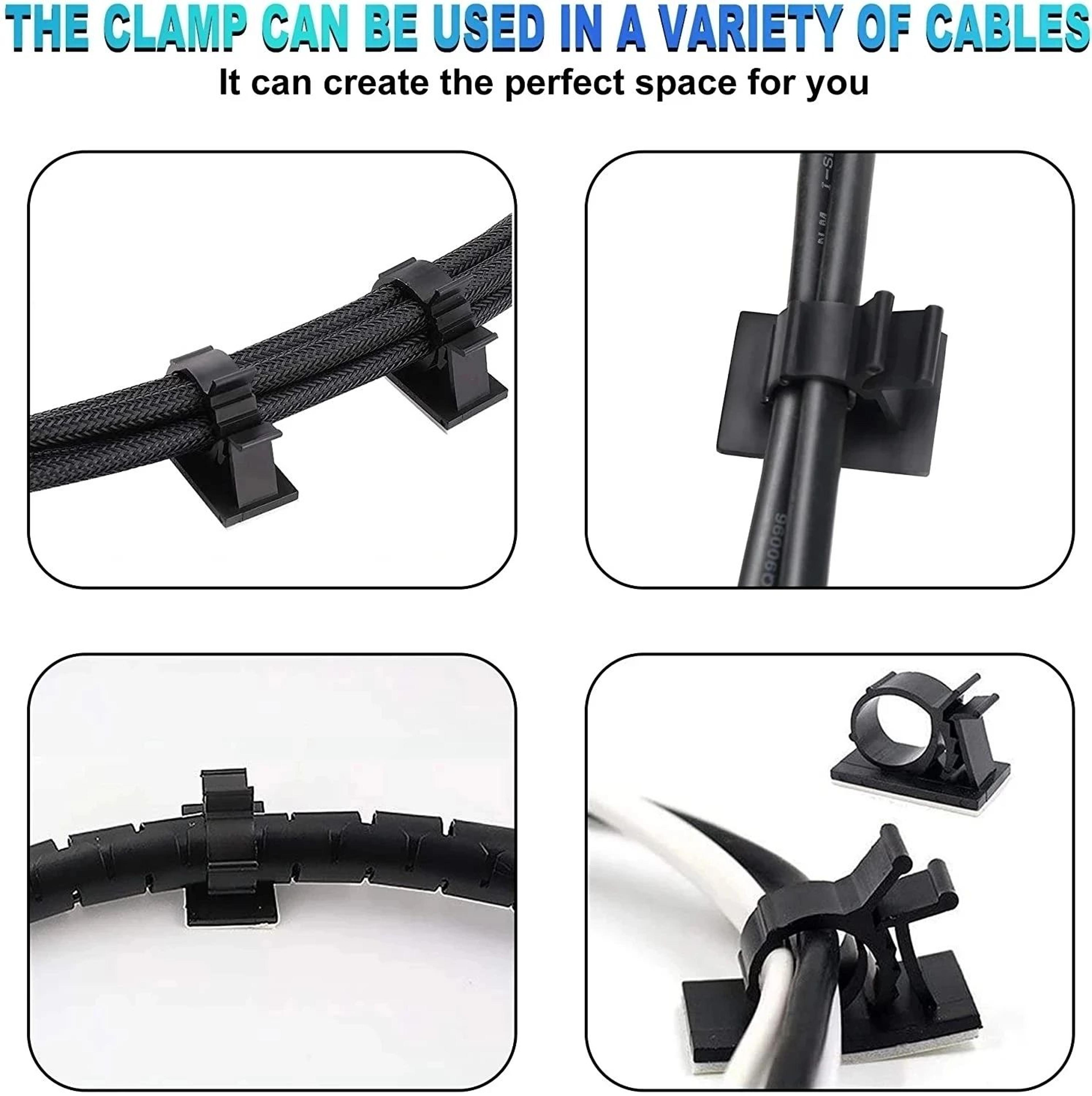 10Pack Adjustable SelfAdhesive Cable Organizer Clips For Desk And Wall Cord Management 4
