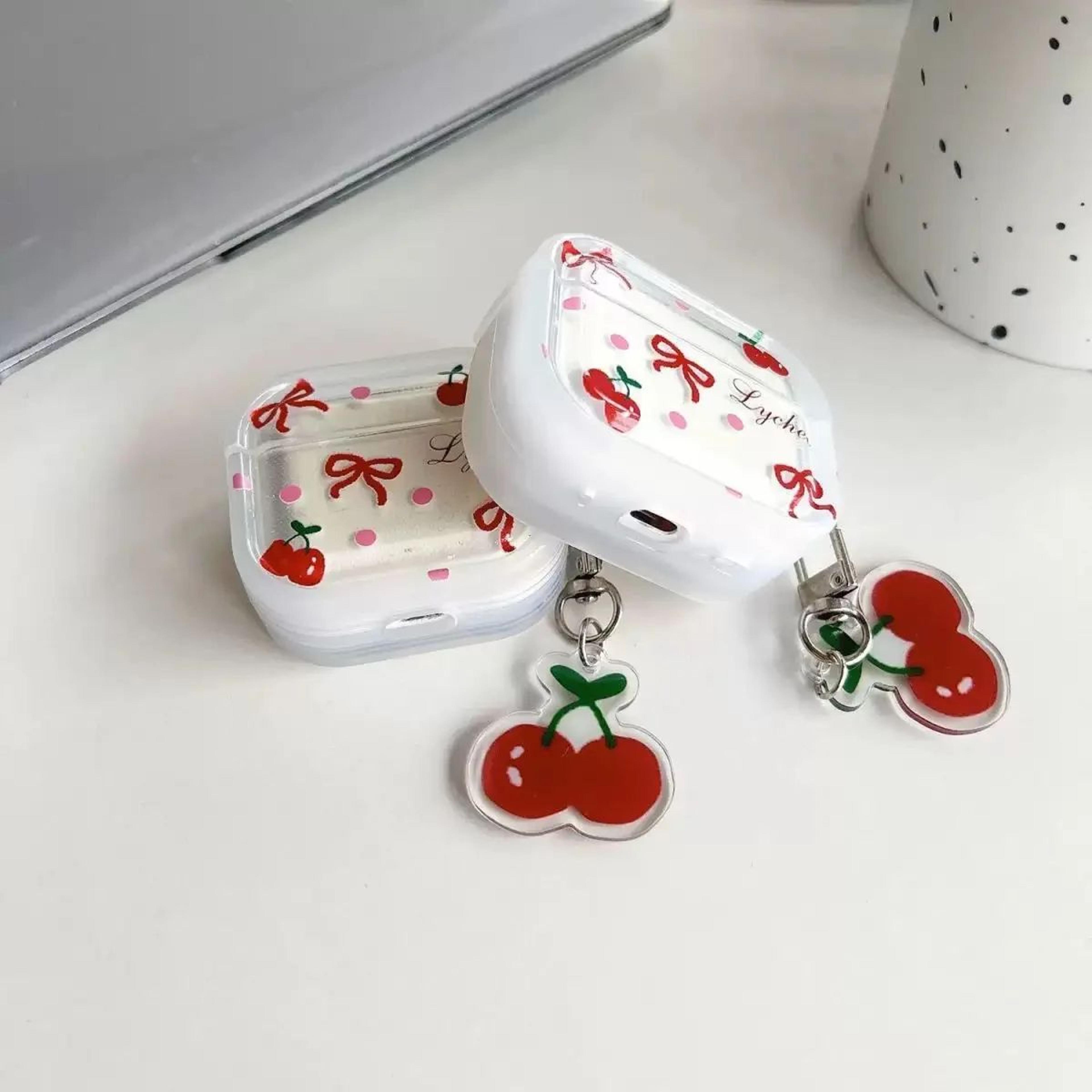 Crystal Cherry Pendant AirPods Case Soft Protective Cover For AirPods 1234  Pro 4