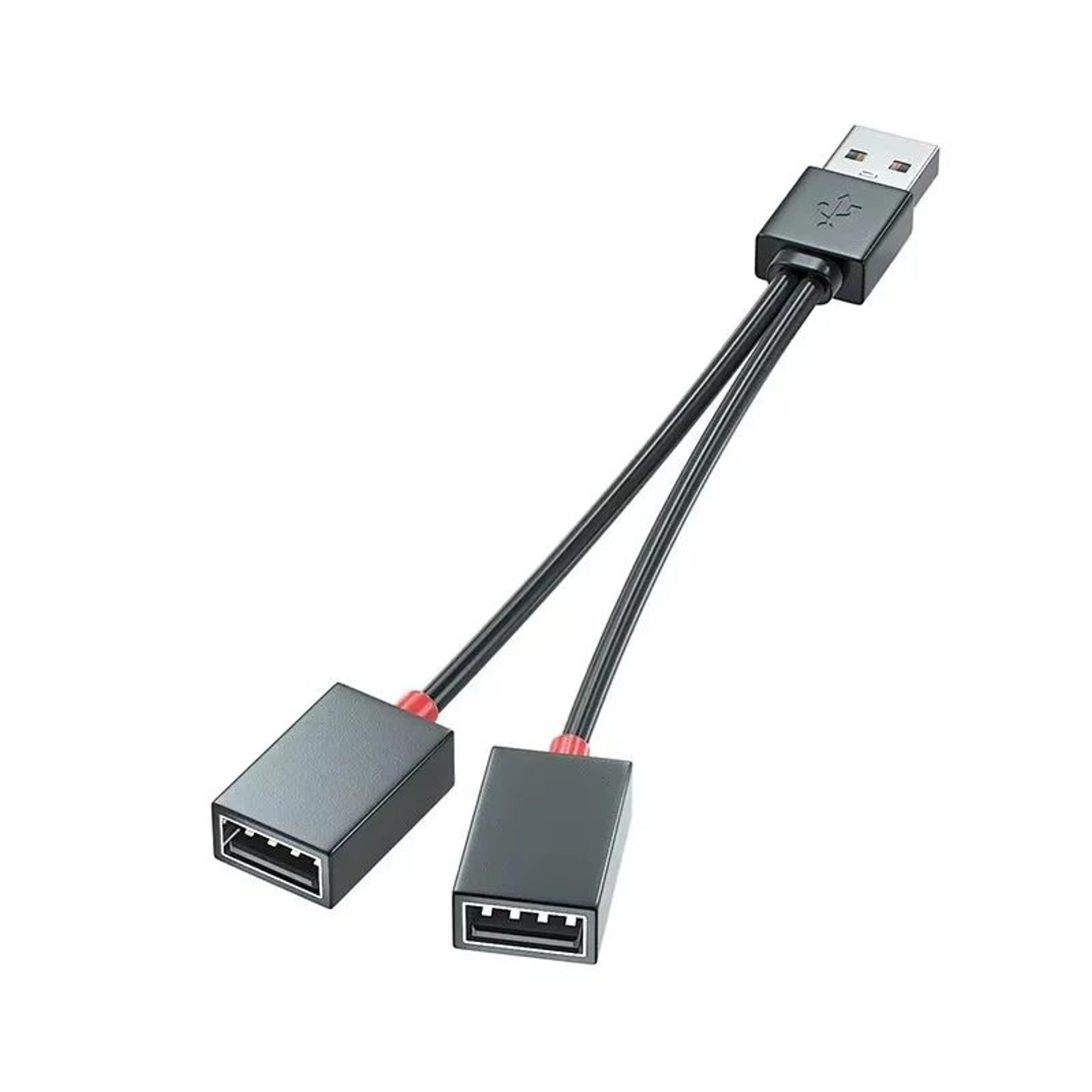 2Port USB Splitter Hub Cable For Car  Laptop  Dual USB Adapter For Charging  Data 0