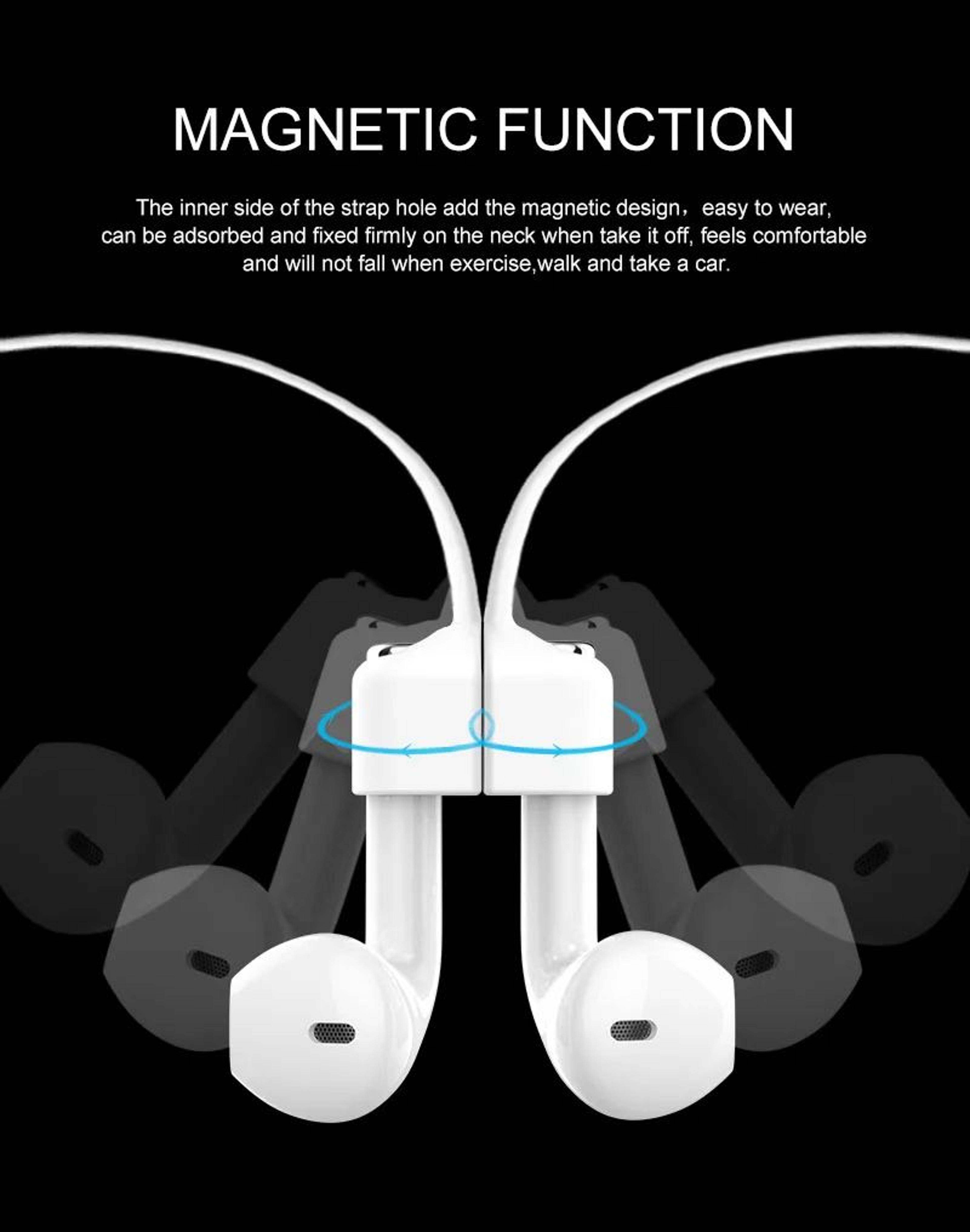 Magnetic Silicone Wireless Earbuds Neck Strap For AirPods  Bluetooth Earbuds  AntiLost Lanyard 2