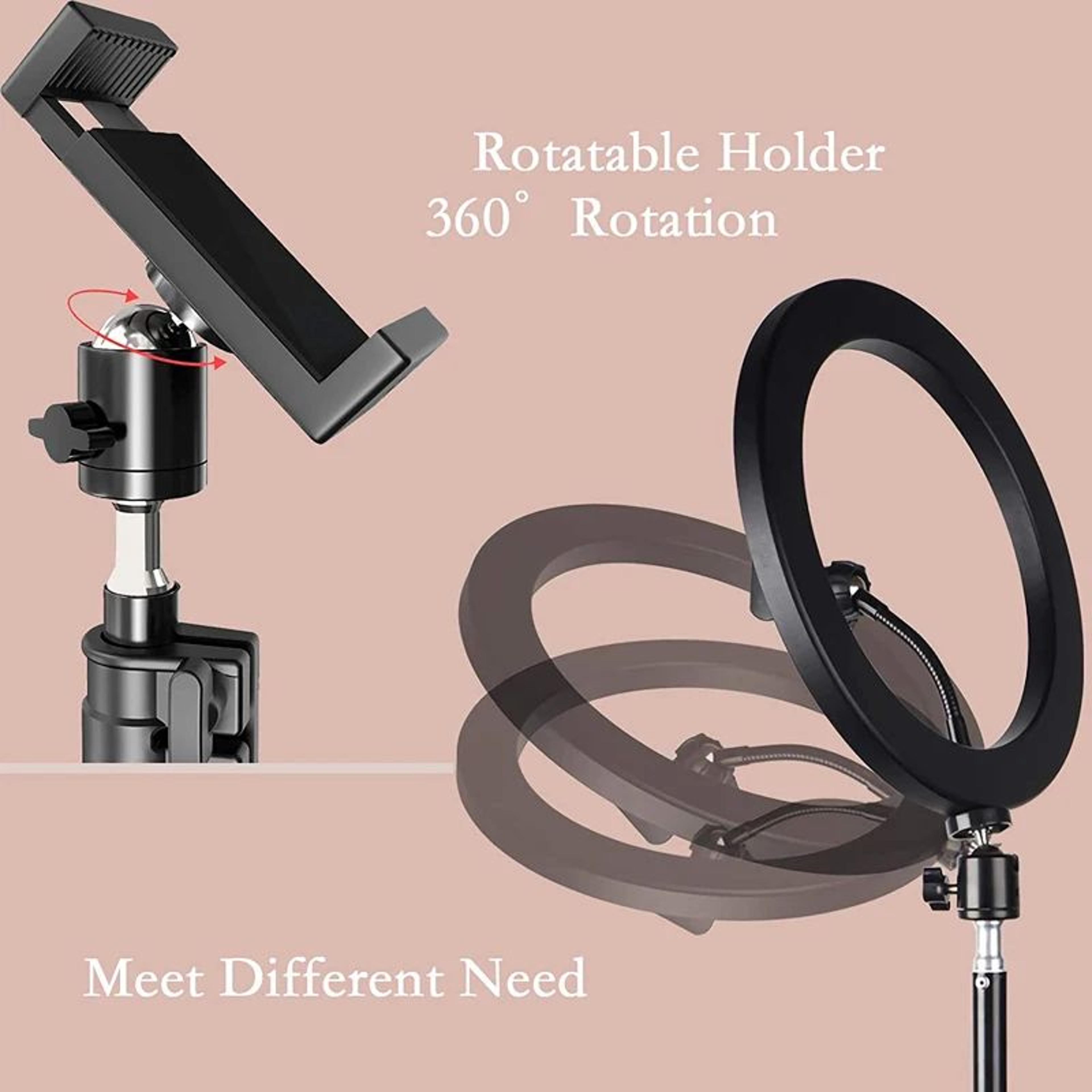 1633cm LED Ring Light With Flexible Tripod  Phone Holder For Selfies Live Streaming And Video Calls 2