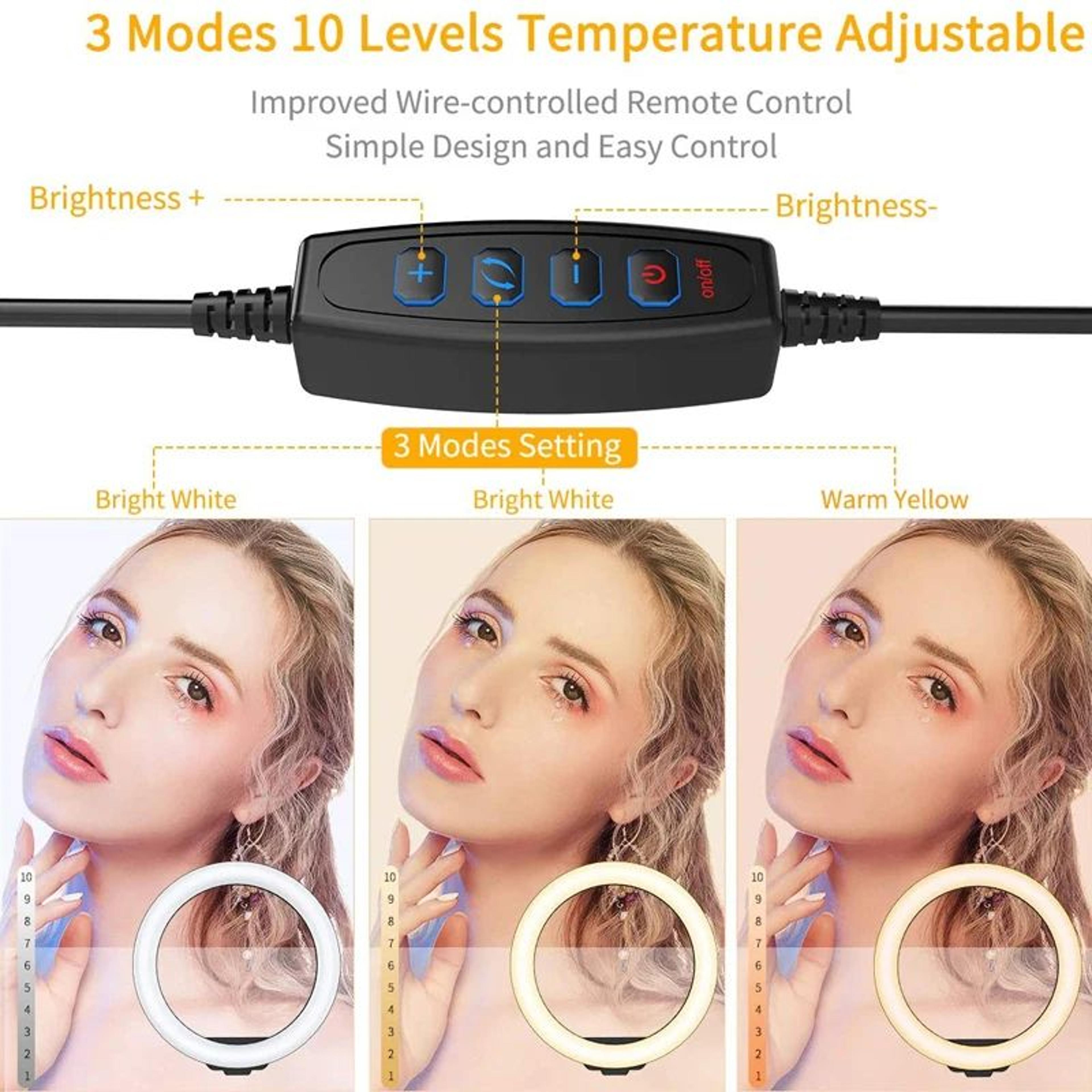 1633cm LED Ring Light With Flexible Tripod  Phone Holder For Selfies Live Streaming And Video Calls 3