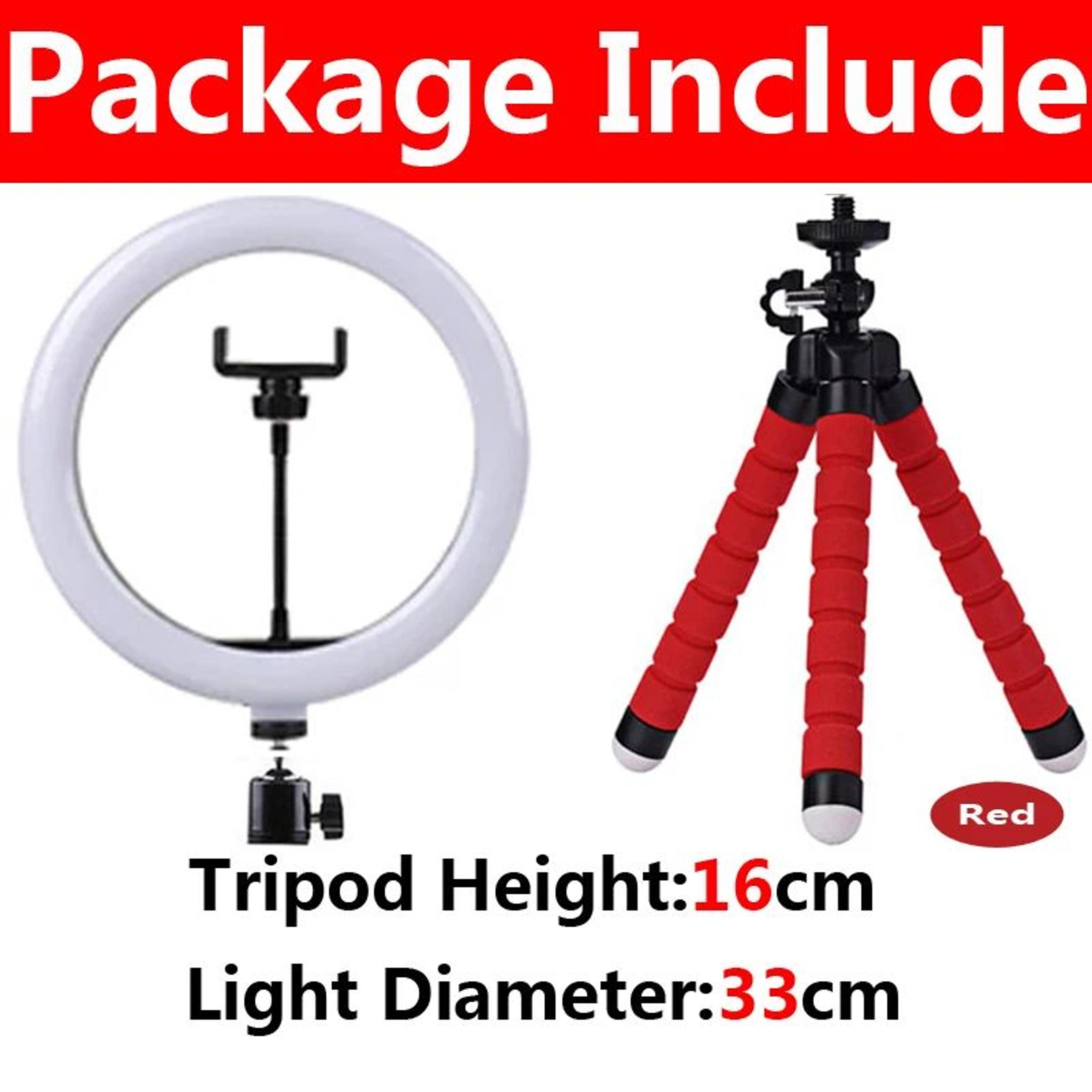1633cm LED Ring Light With Flexible Tripod  Phone Holder For Selfies Live Streaming And Video Calls 15