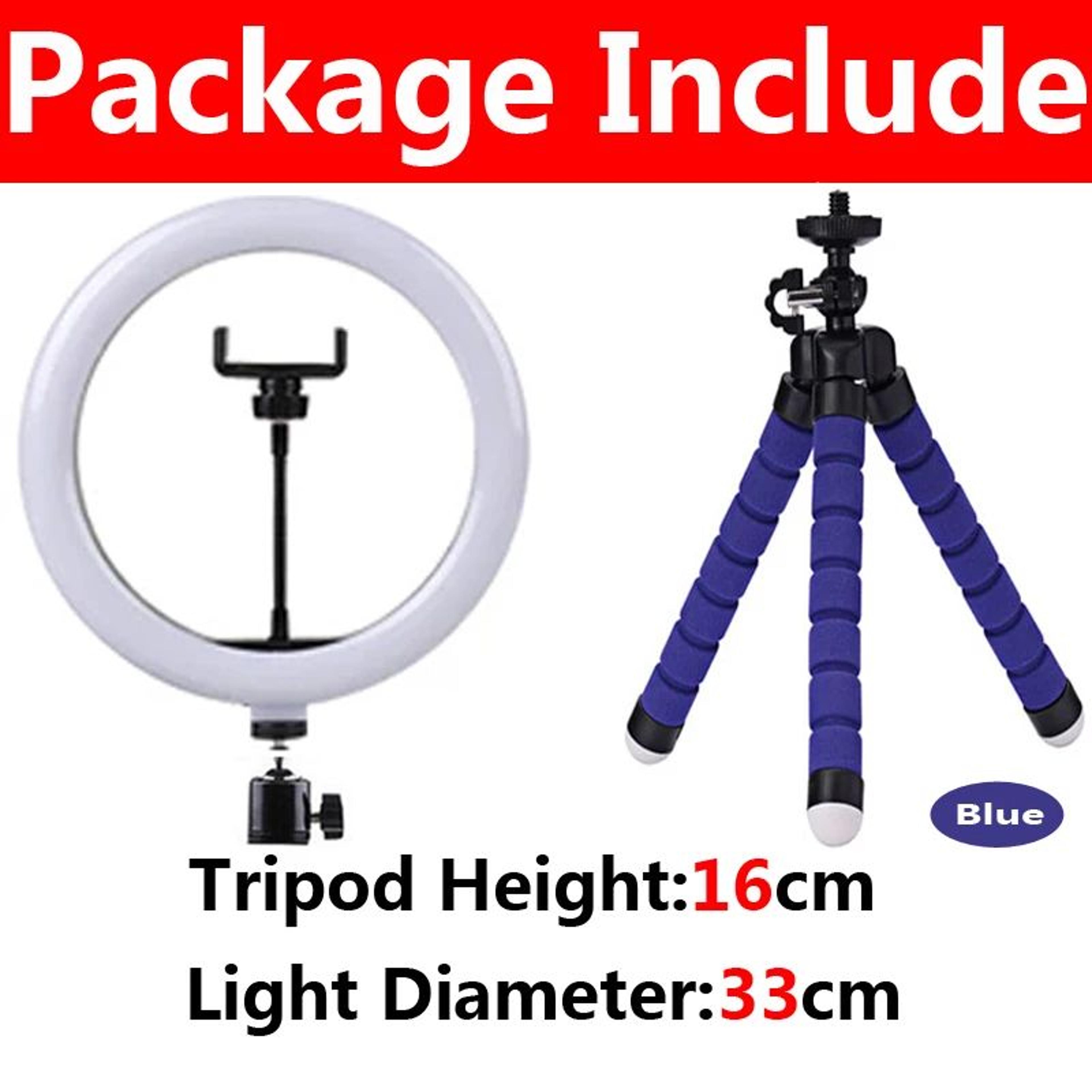 1633cm LED Ring Light With Flexible Tripod  Phone Holder For Selfies Live Streaming And Video Calls 16