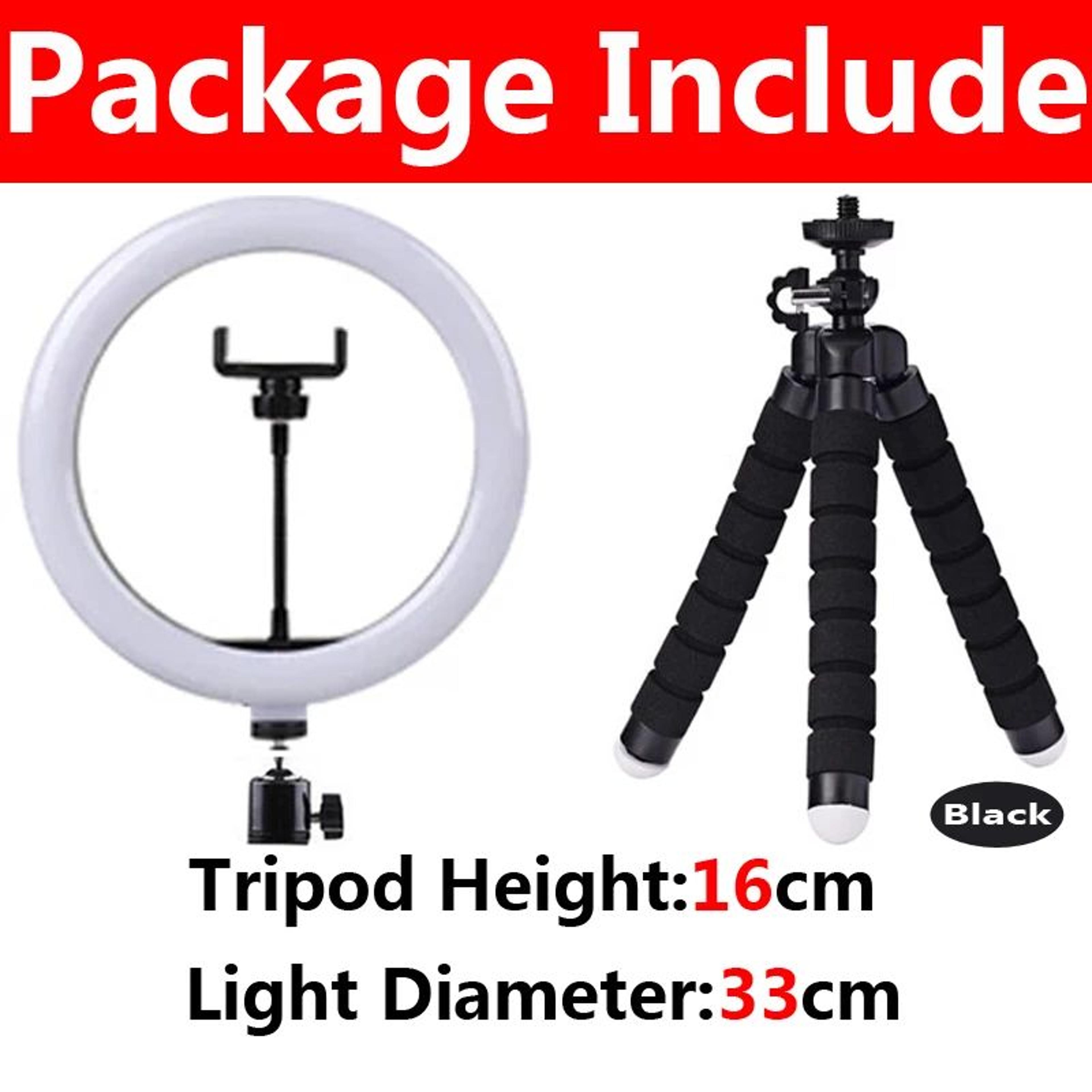 1633cm LED Ring Light With Flexible Tripod  Phone Holder For Selfies Live Streaming And Video Calls 14