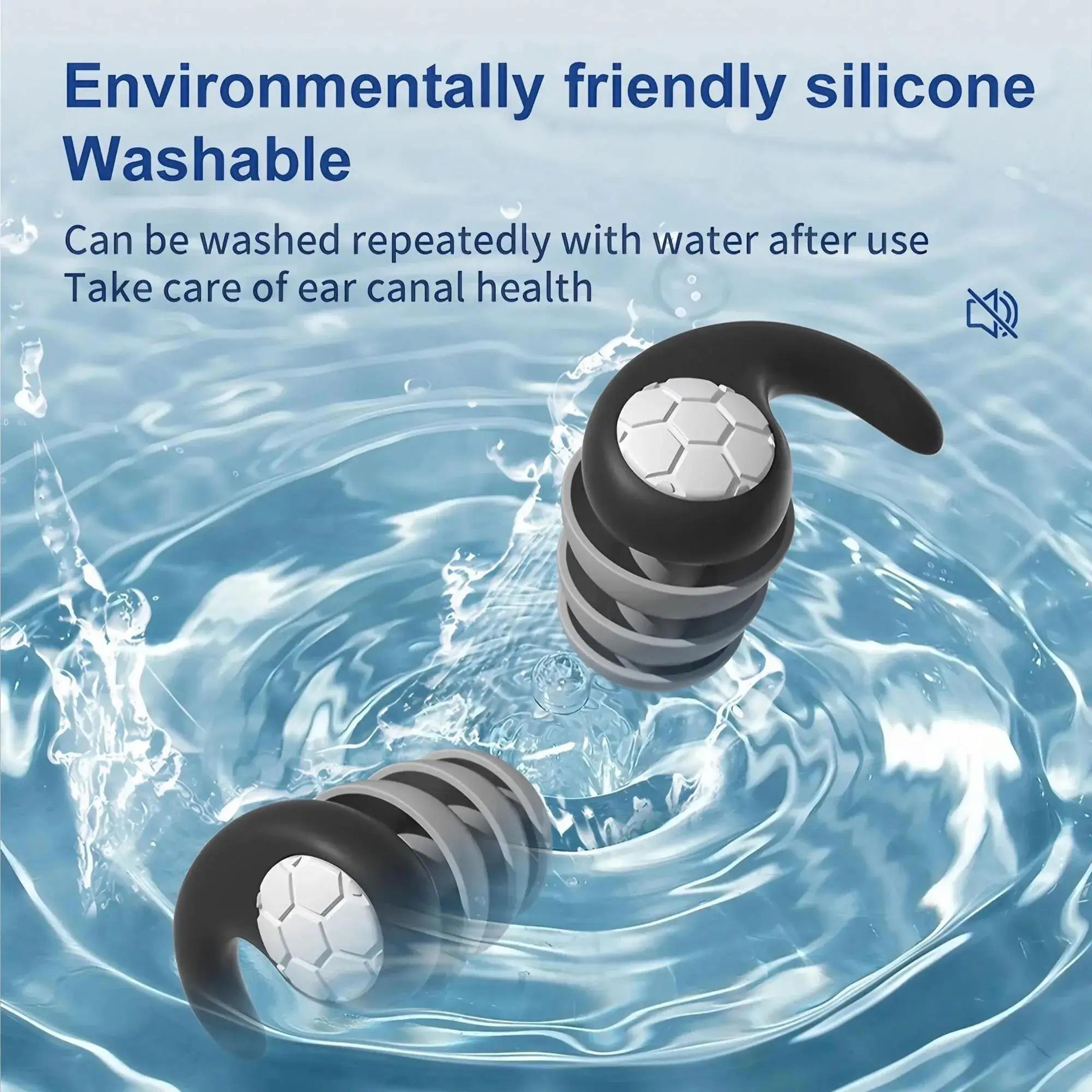 SoftSeal Silicone Ear Plugs For Sleeping  Swimming  Reusable Waterproof Comfort Fit 1 Pair 2