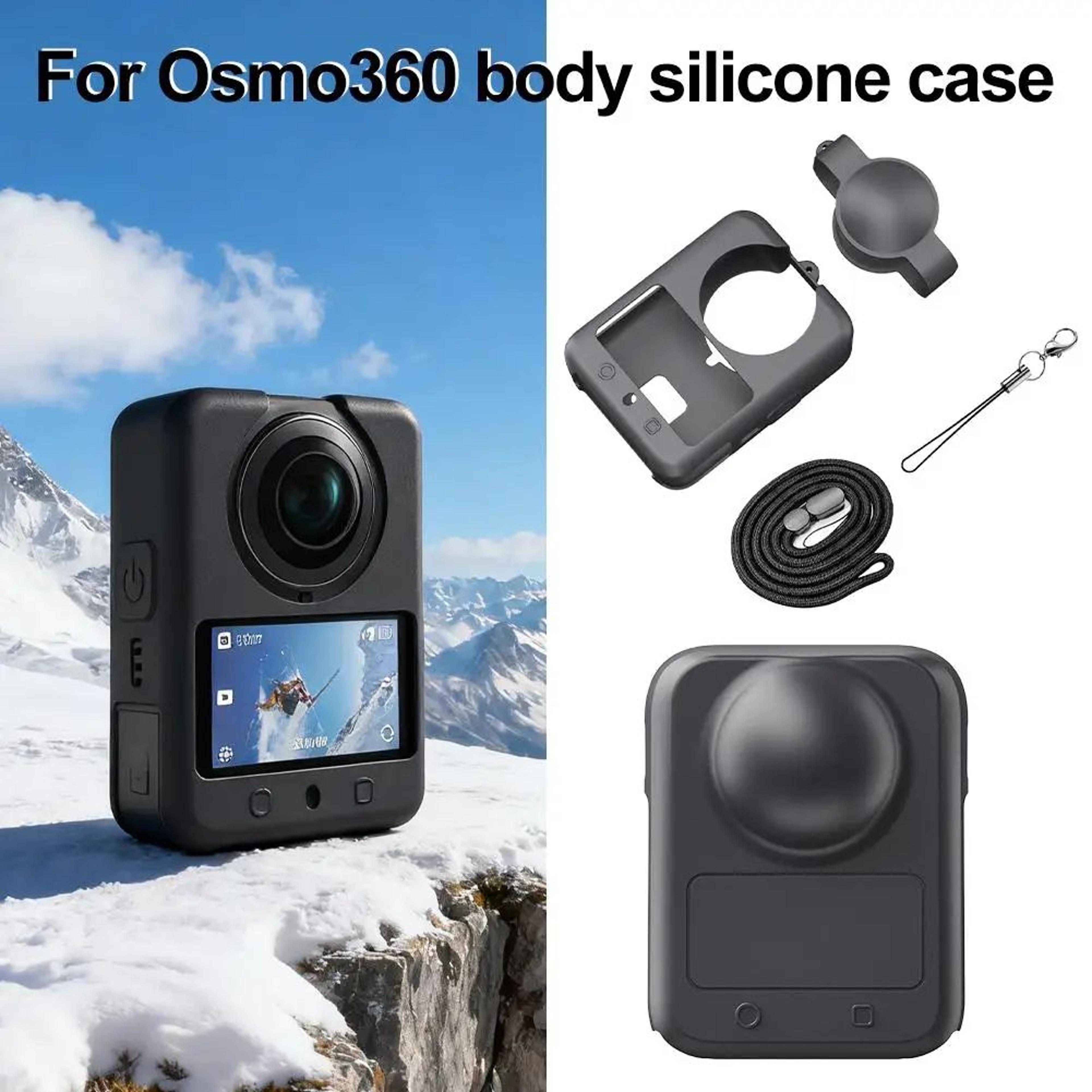DJI Osmo 360 Silicone Case With Lens Cap  Wrist Strap  Soft Shockproof Camera Case For Scratch  Dro 0
