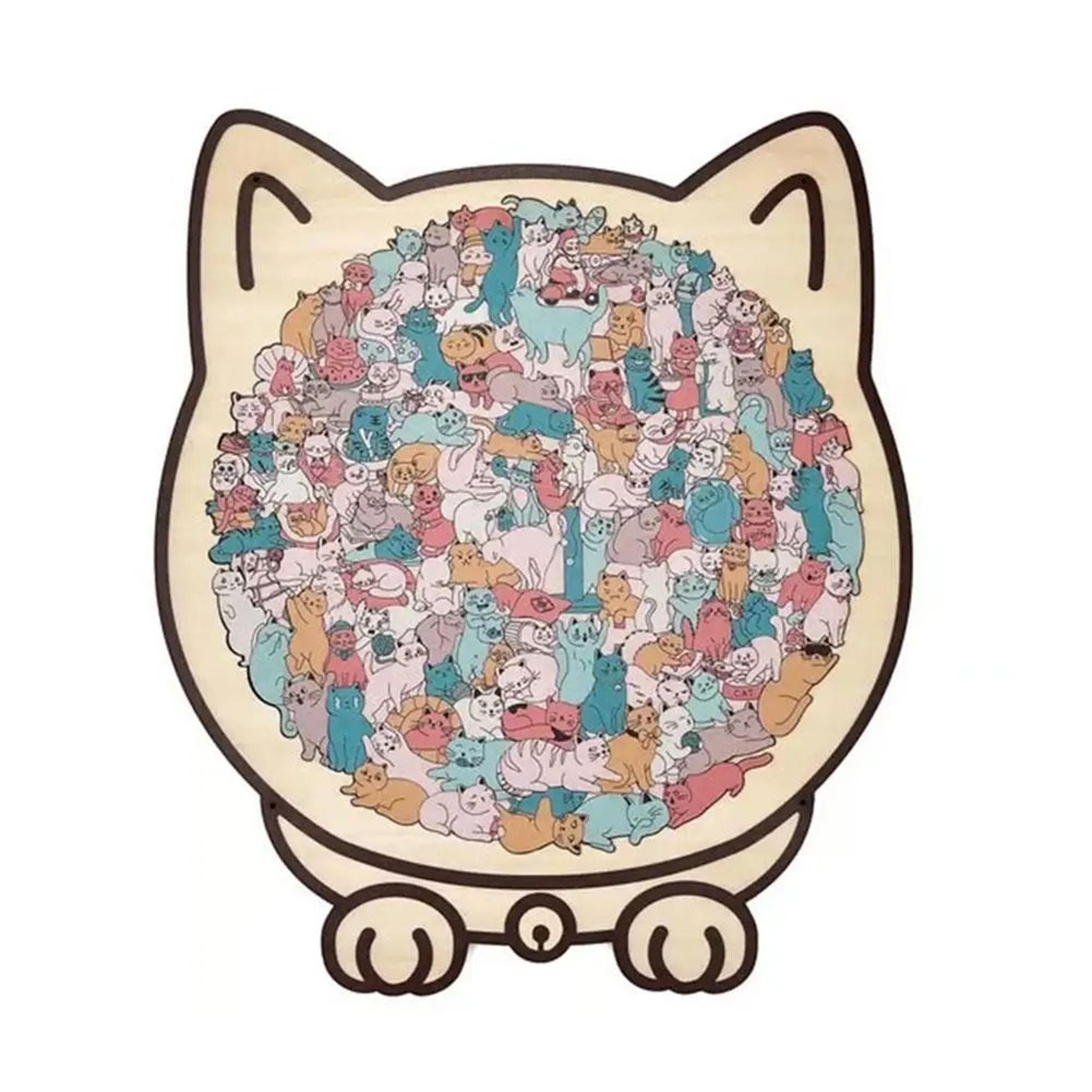 Cat Wooden Puzzle  Colorful AnimalShaped Wooden Jigsaw Decor For Stress Relief  Gifting 8