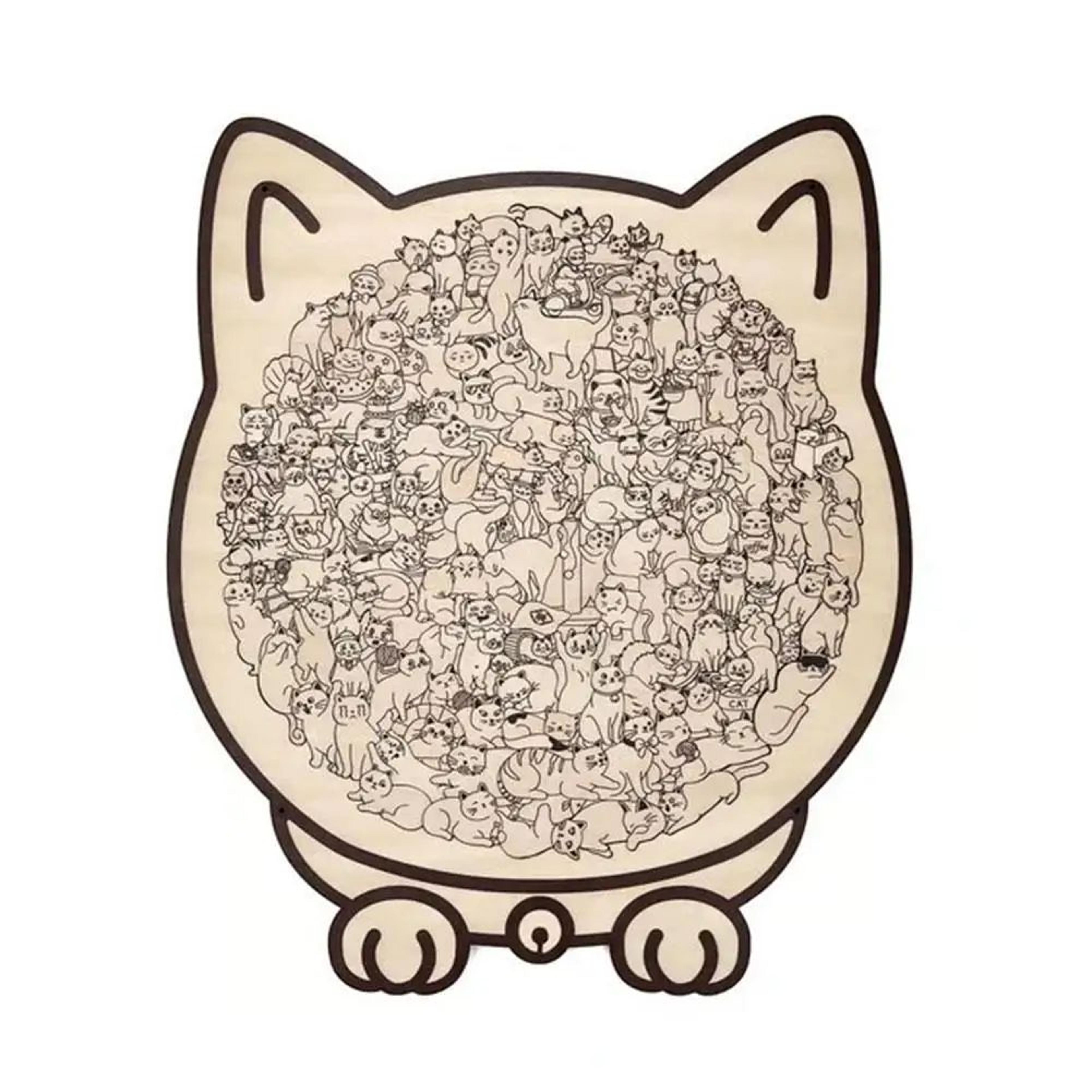Cat Wooden Puzzle  Colorful AnimalShaped Wooden Jigsaw Decor For Stress Relief  Gifting 9