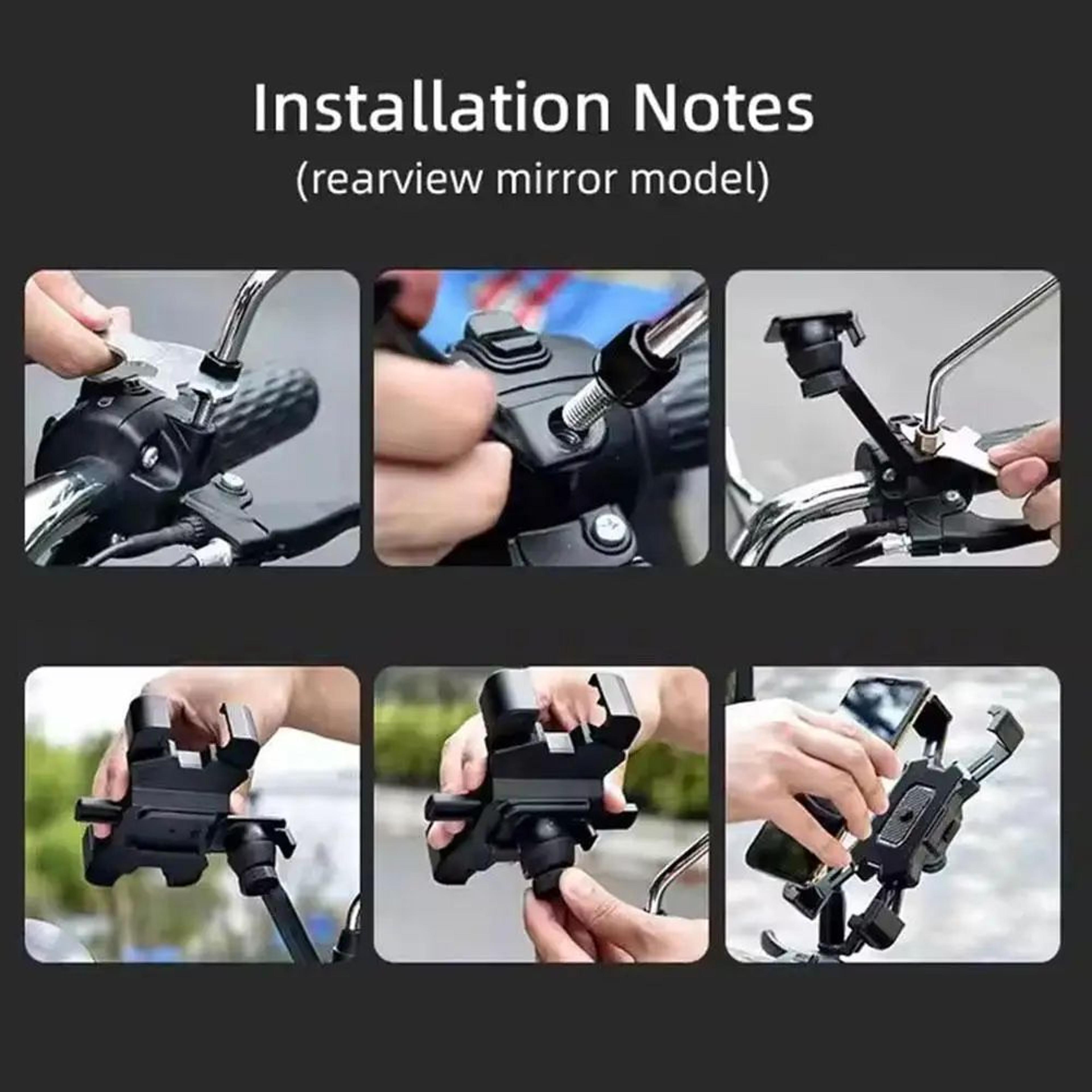 360 Rotating Motorcycle Phone Mount Handlebar Clamp  Universal Bike Phone Holder For GPS And Smartp 4