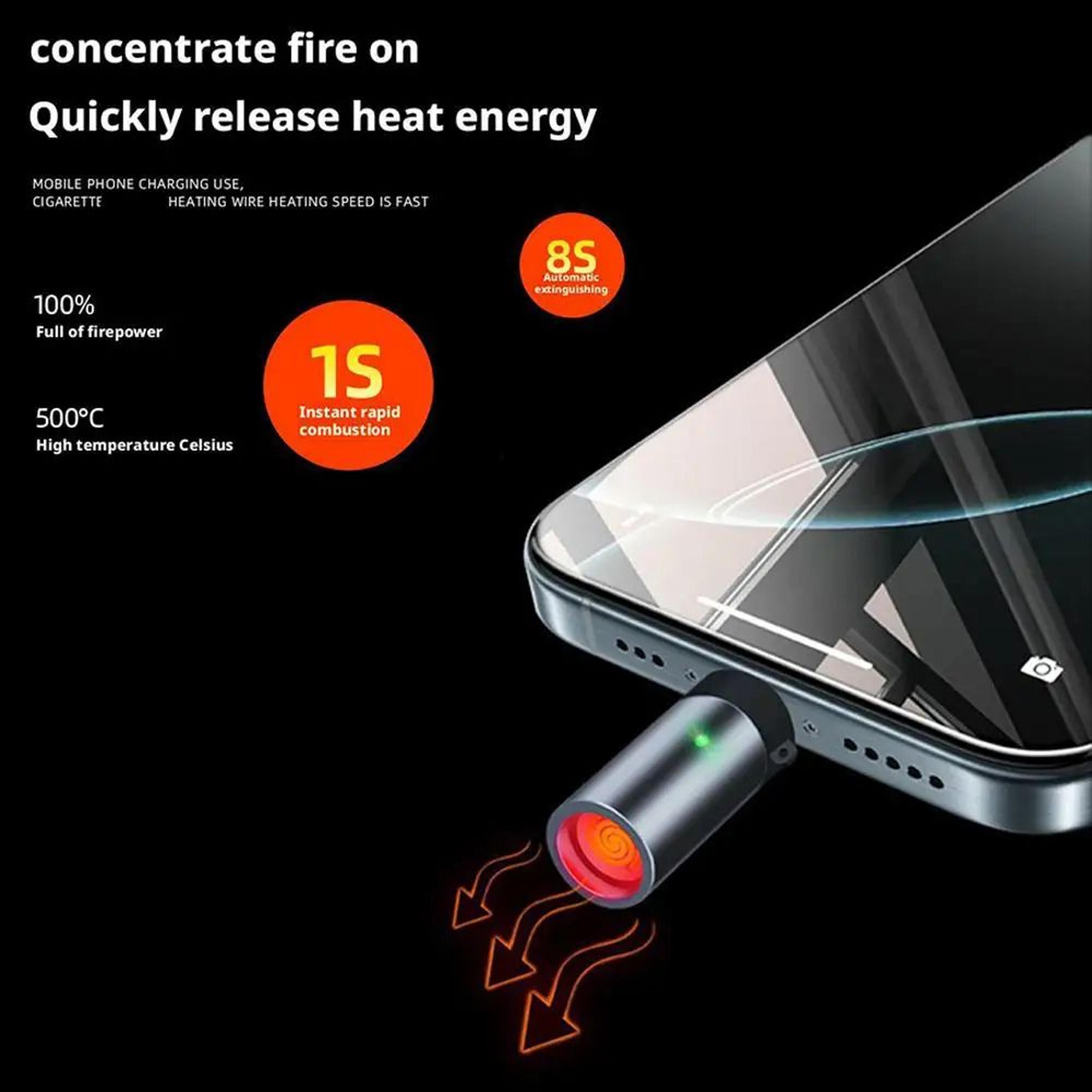 USBC Windproof Electric Lighter Mini TypeC Igniter For Car  Travel 4