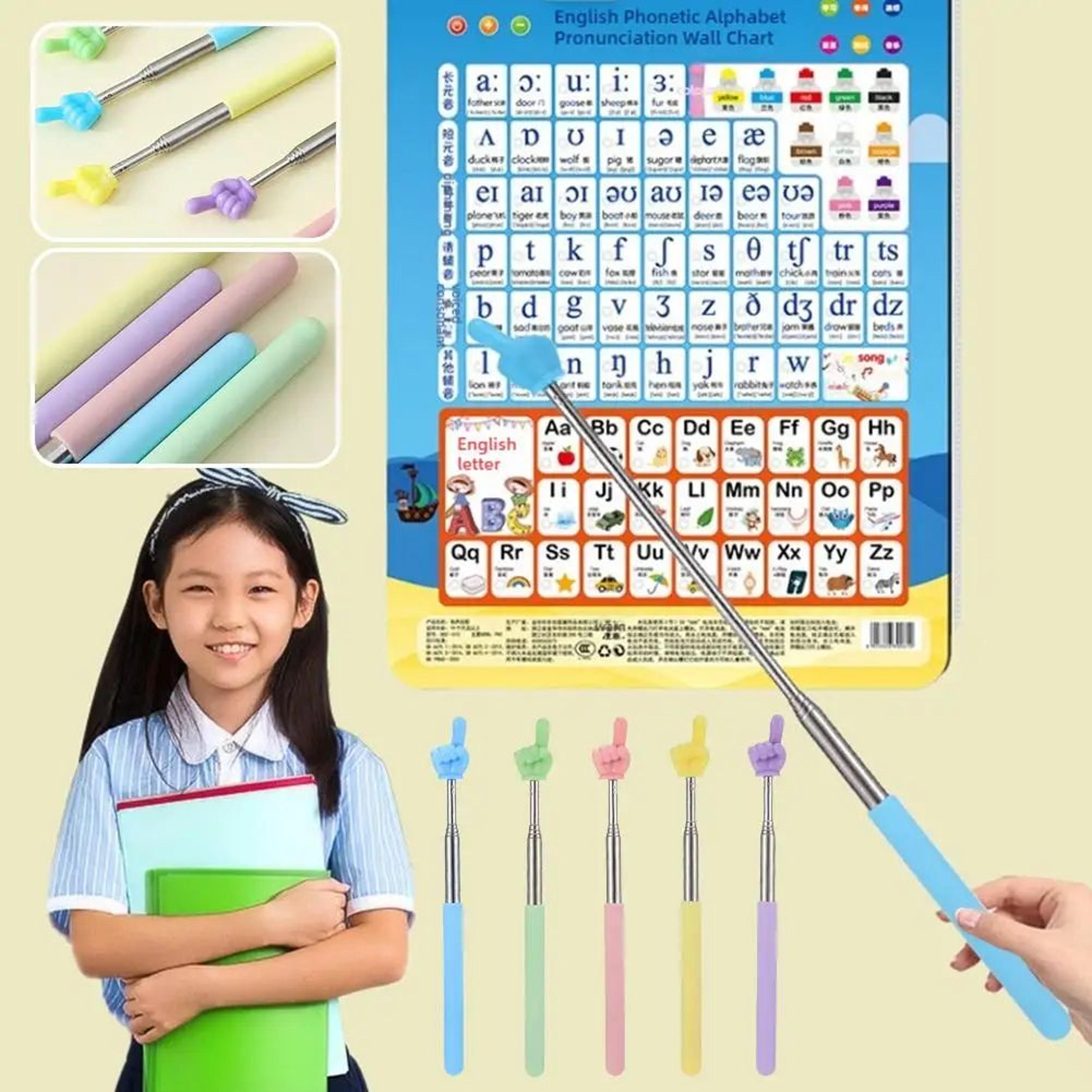 Retractable Teacher Pointer Telescopic Finger Stick  Stainless Steel Whiteboard Pointer For Classro 2