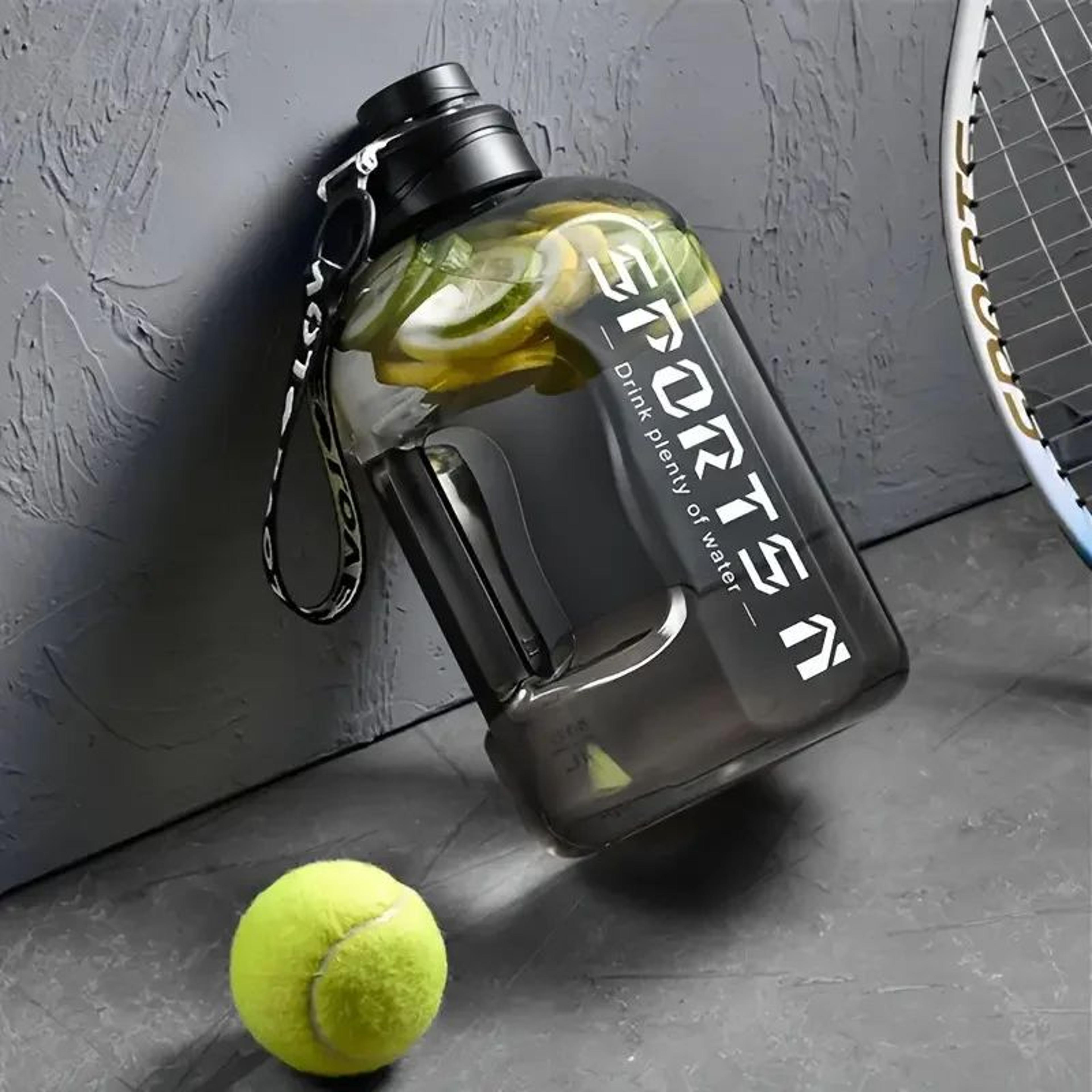 Hydration Tracker Large Capacity Sports Bottle With Time Markers  Straw Lid 0