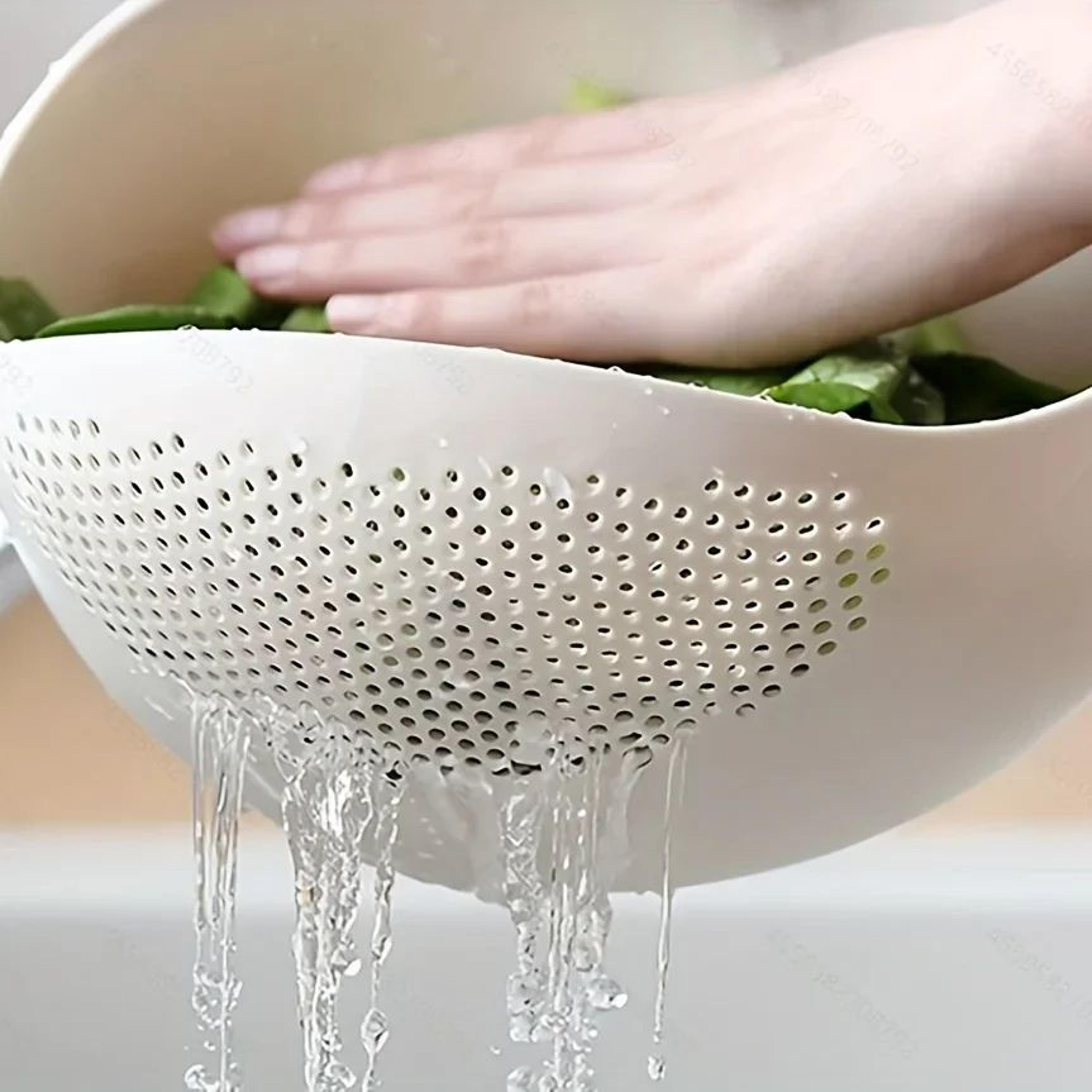 Rice Washing Strainer Bowl With Handles  Small Hole Rice Strainer  Kitchen Drain Basket 2