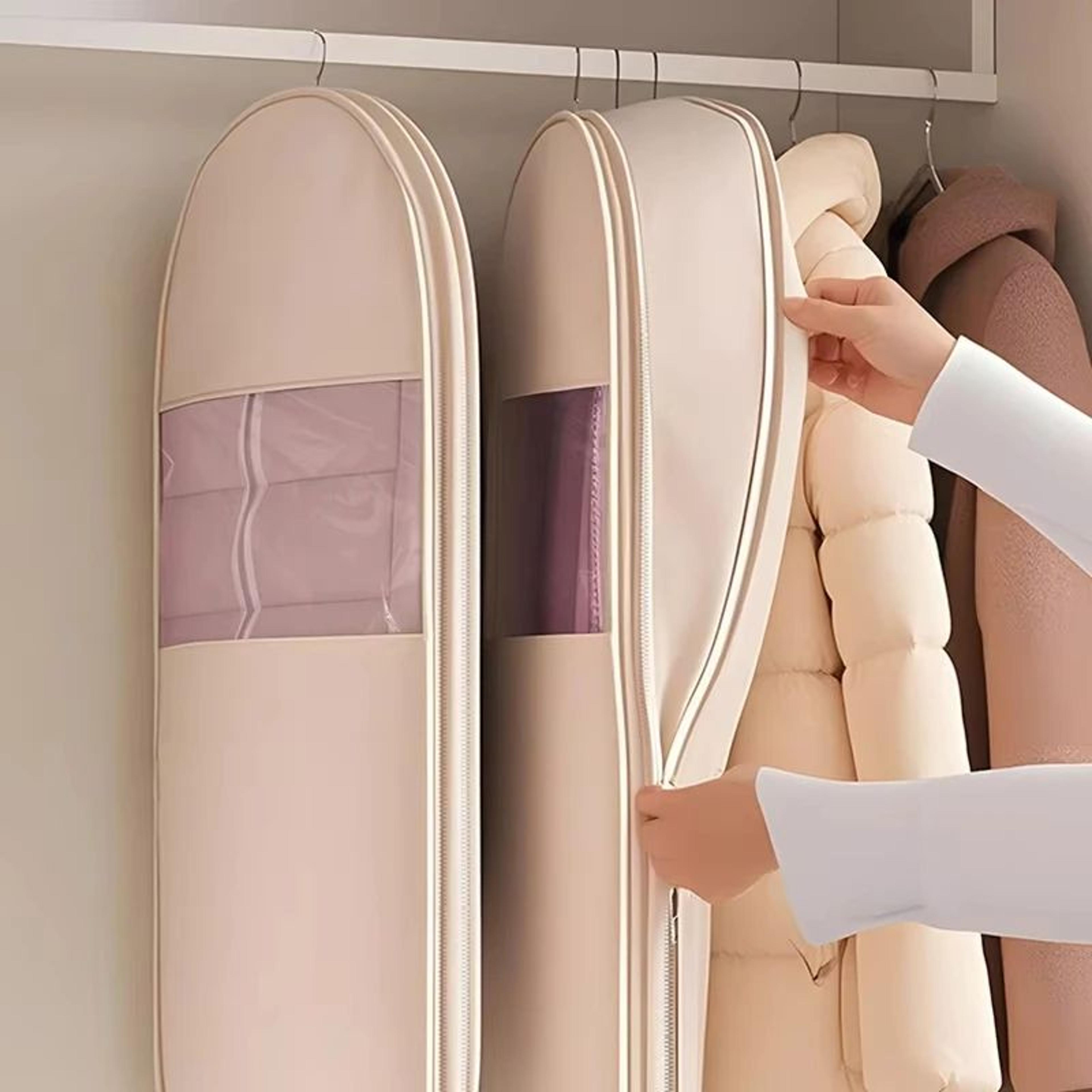 Hanging Compression Storage Bag For Winter Coats  Visible Dustproof Garment Cover SpaceSaving Wardr 3
