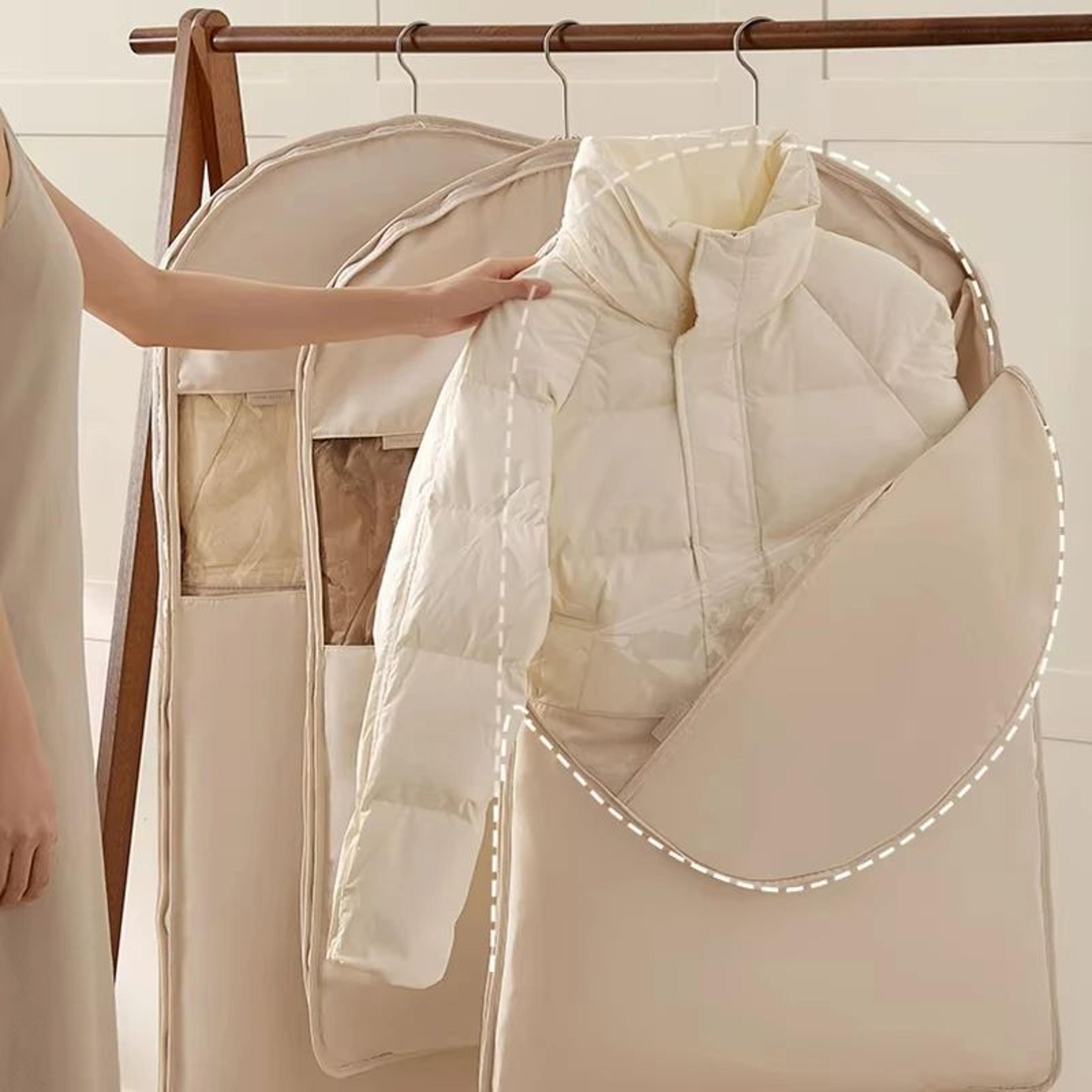 Hanging Compression Storage Bag For Winter Coats  Visible Dustproof Garment Cover SpaceSaving Wardr 4
