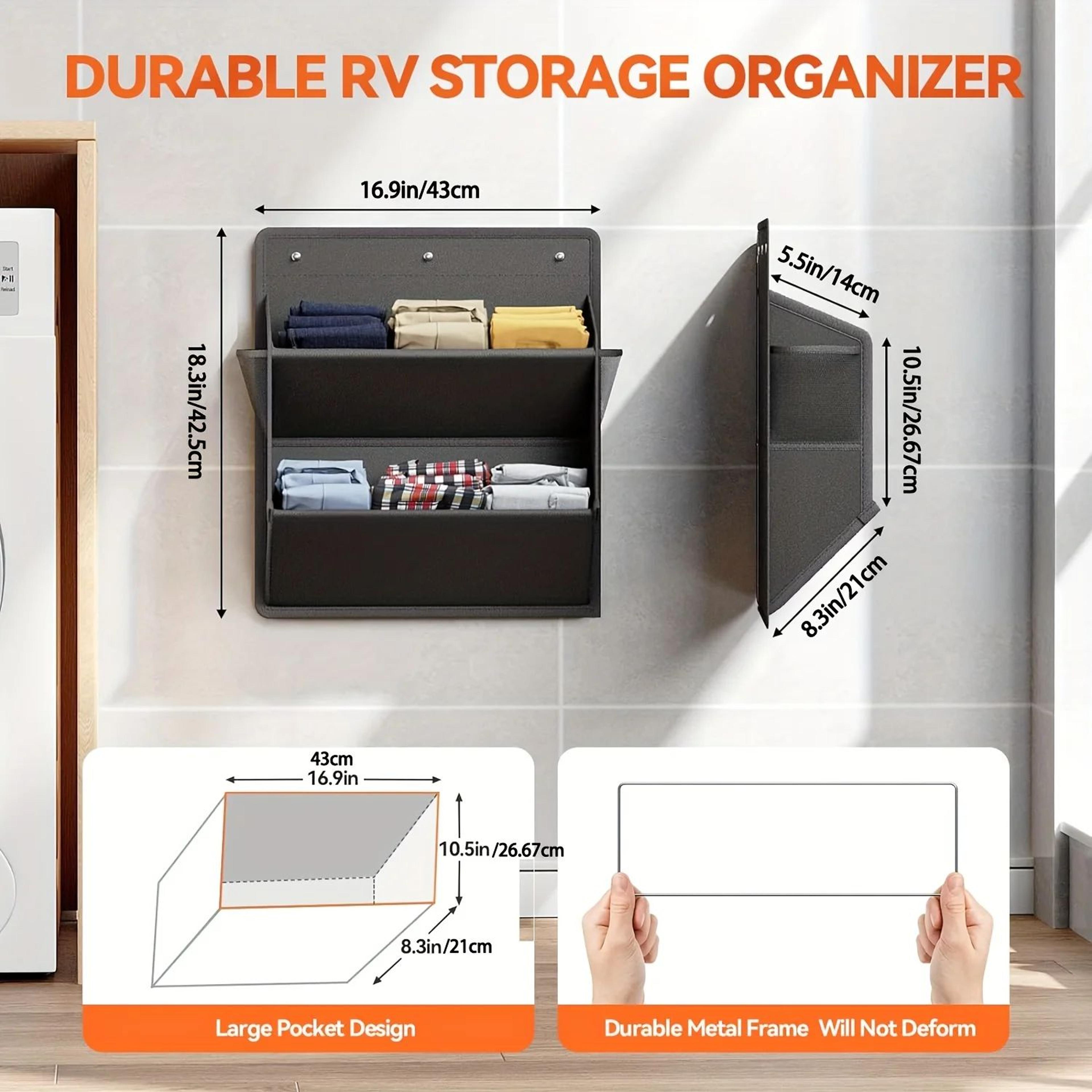 Foldable Wall Mounted Shoe Organizer With Adhesive Pockets For RV Closet  Small Spaces 2