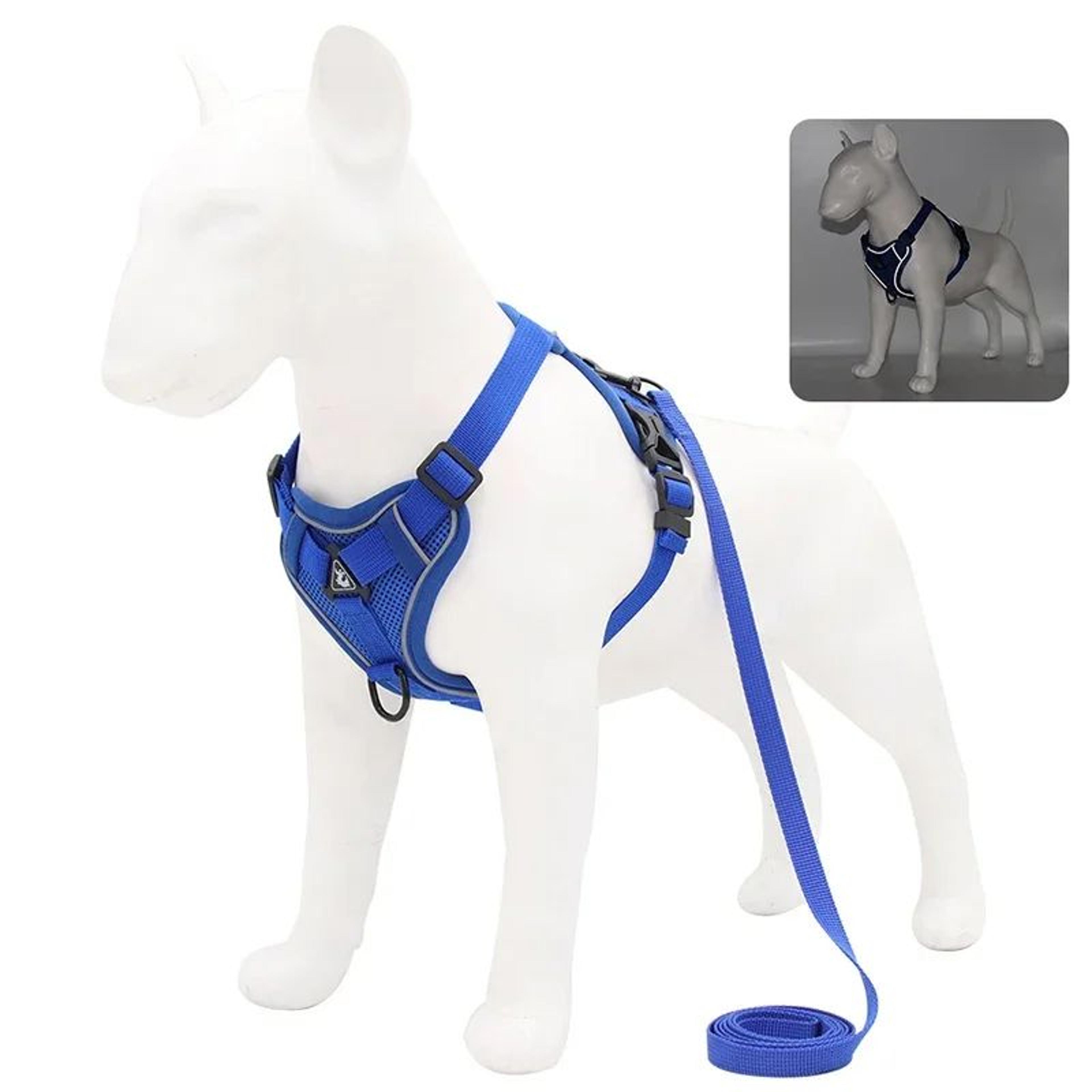 NoPull Reflective Mesh Harness  Leash Set For Small Dogs And Cats Adjustable Comfort Vest 8