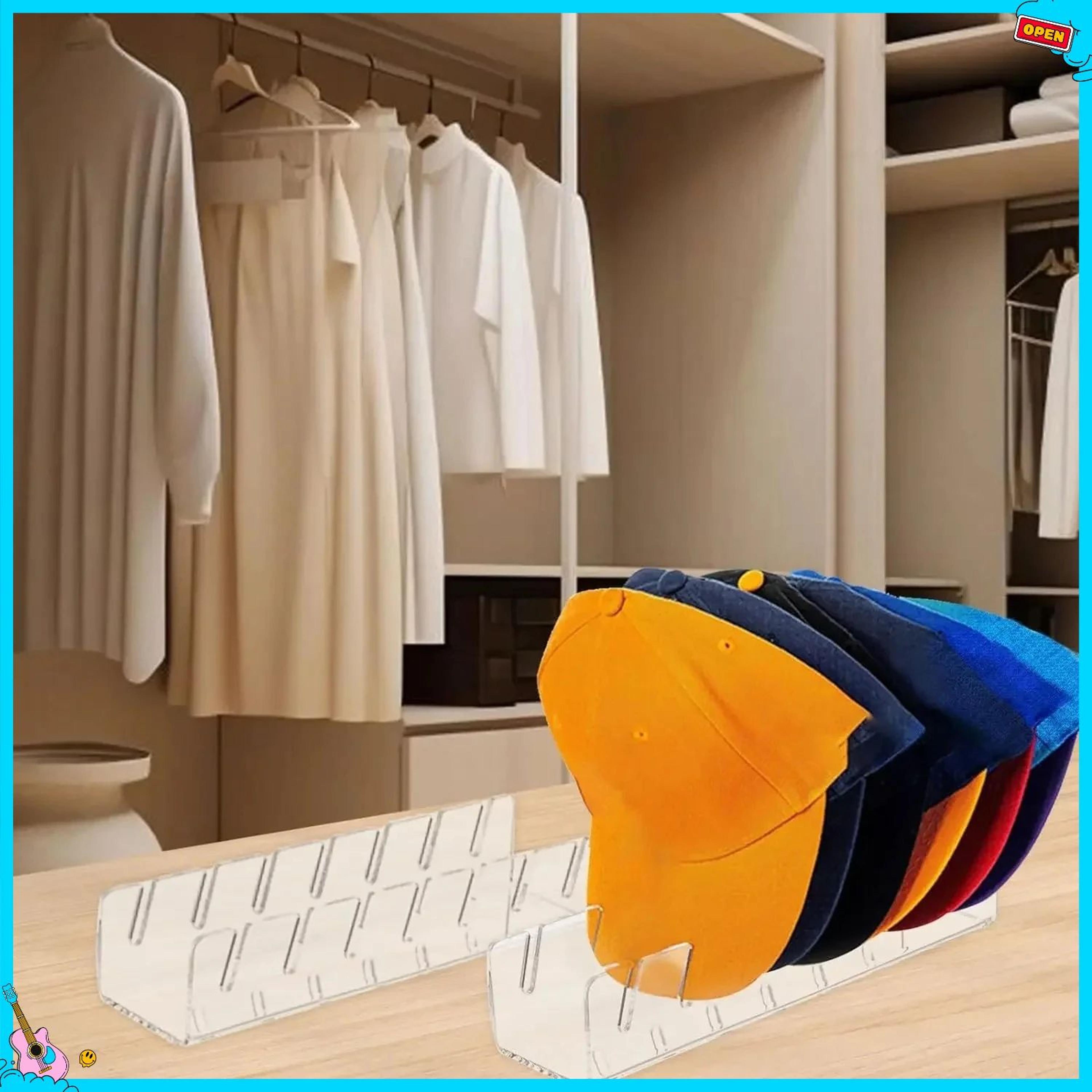 Acrylic 7Slot Baseball Cap Organizer Stand  Clear Hat Storage Rack For Neat NoCrush Cap Display 3