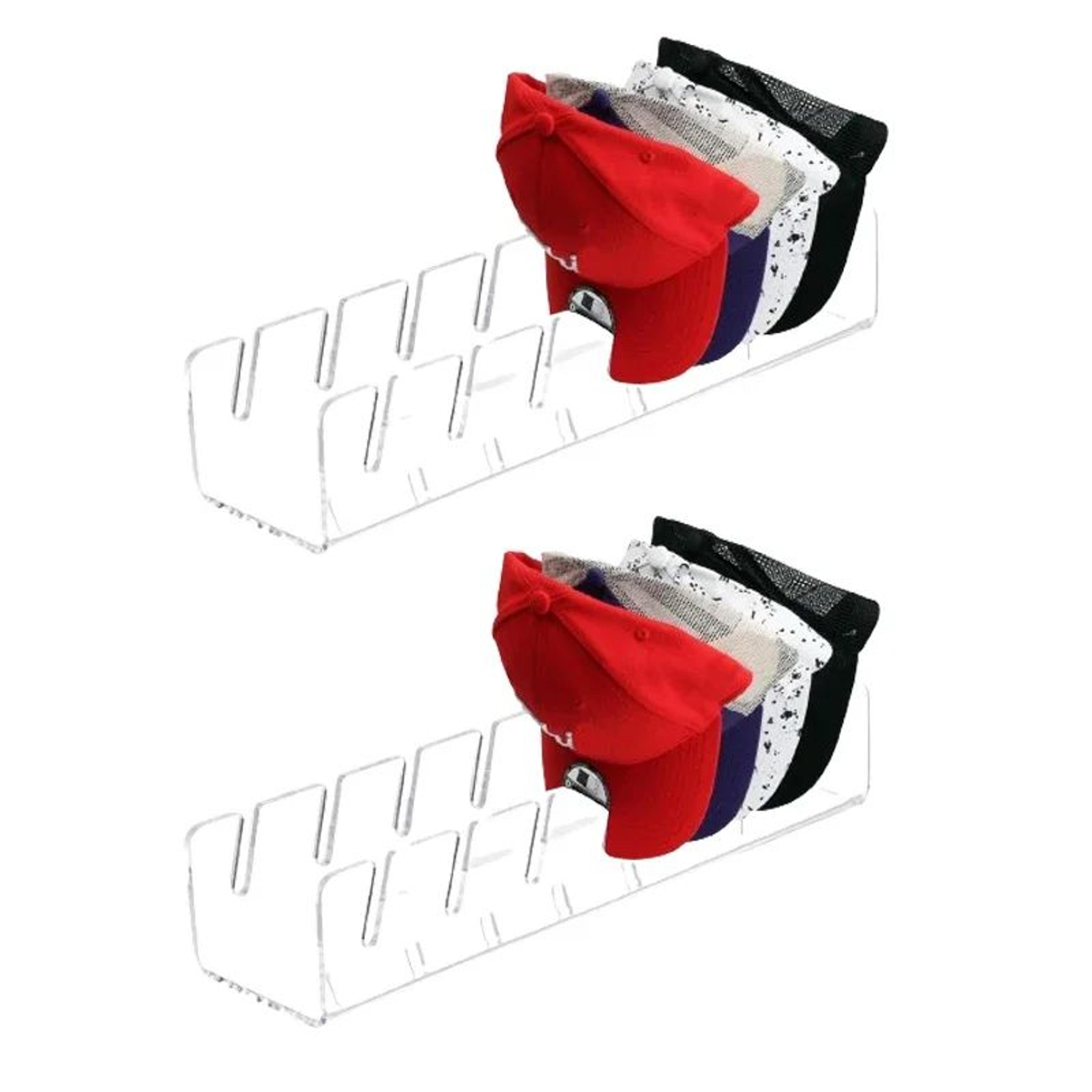 Acrylic 7Slot Baseball Cap Organizer Stand  Clear Hat Storage Rack For Neat NoCrush Cap Display 9