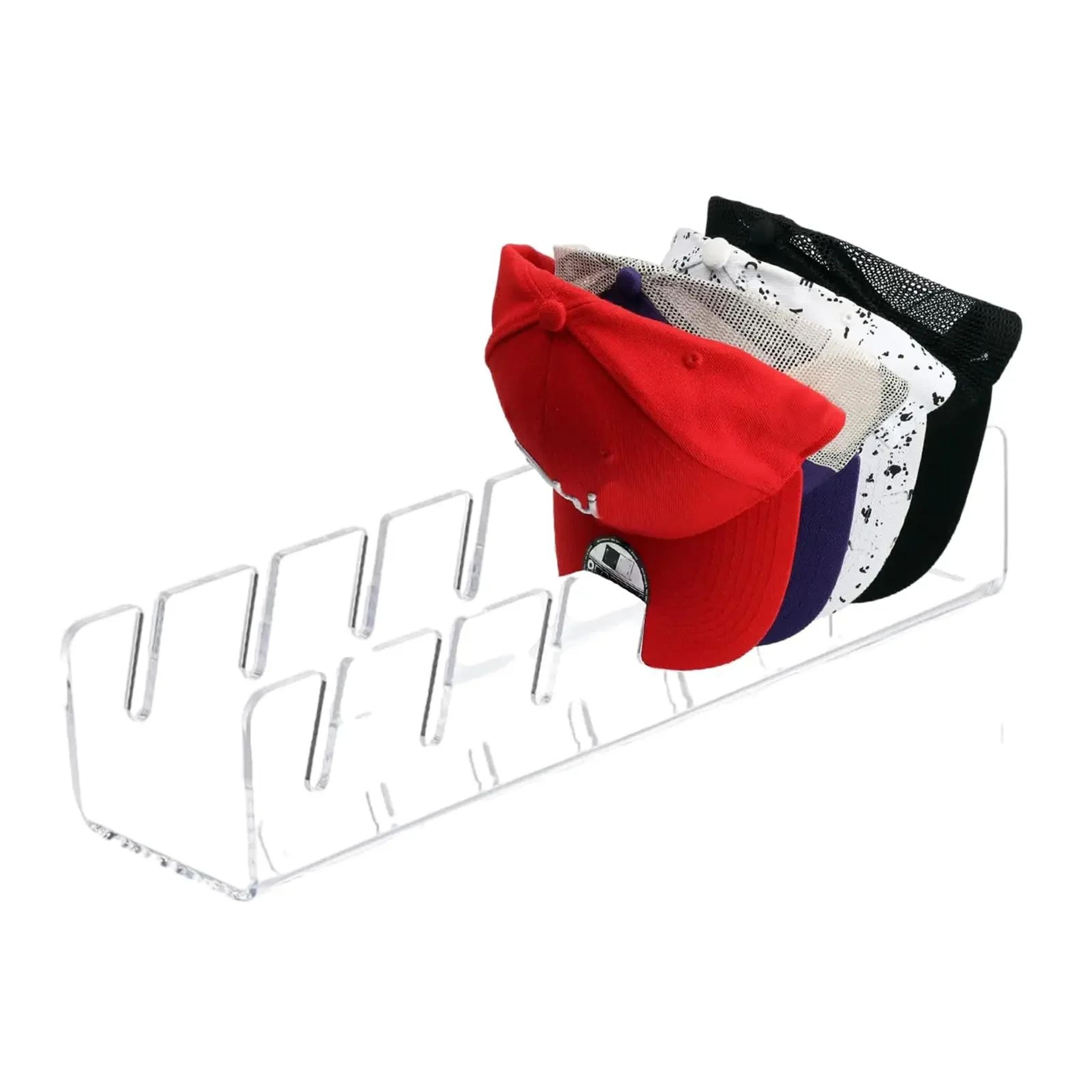 Acrylic 7Slot Baseball Cap Organizer Stand  Clear Hat Storage Rack For Neat NoCrush Cap Display 7