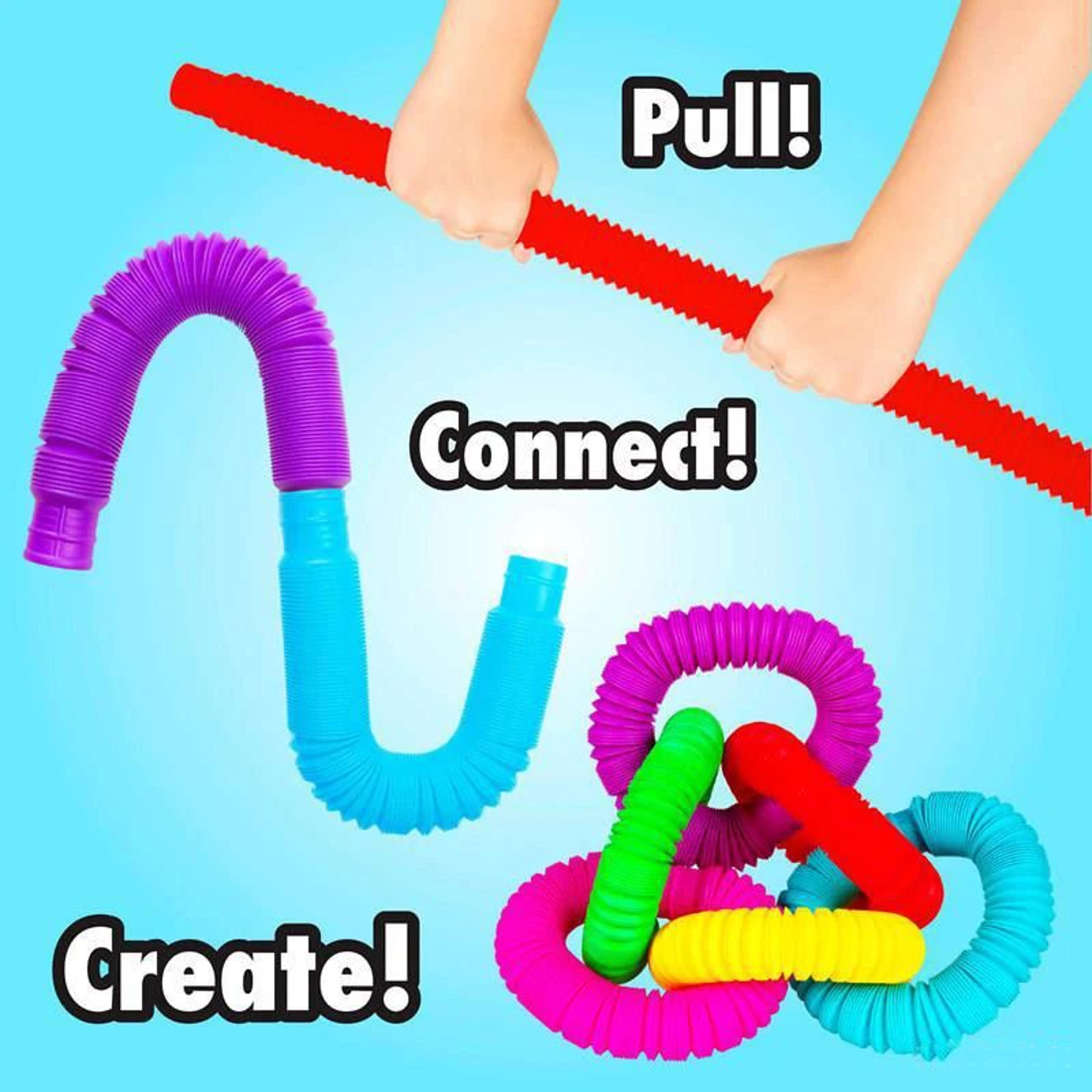 Rainbow Pop Tubes Bulk Pack 102050pcs Telescopic Sensory Toys For Stress Relief  Classrooms 2