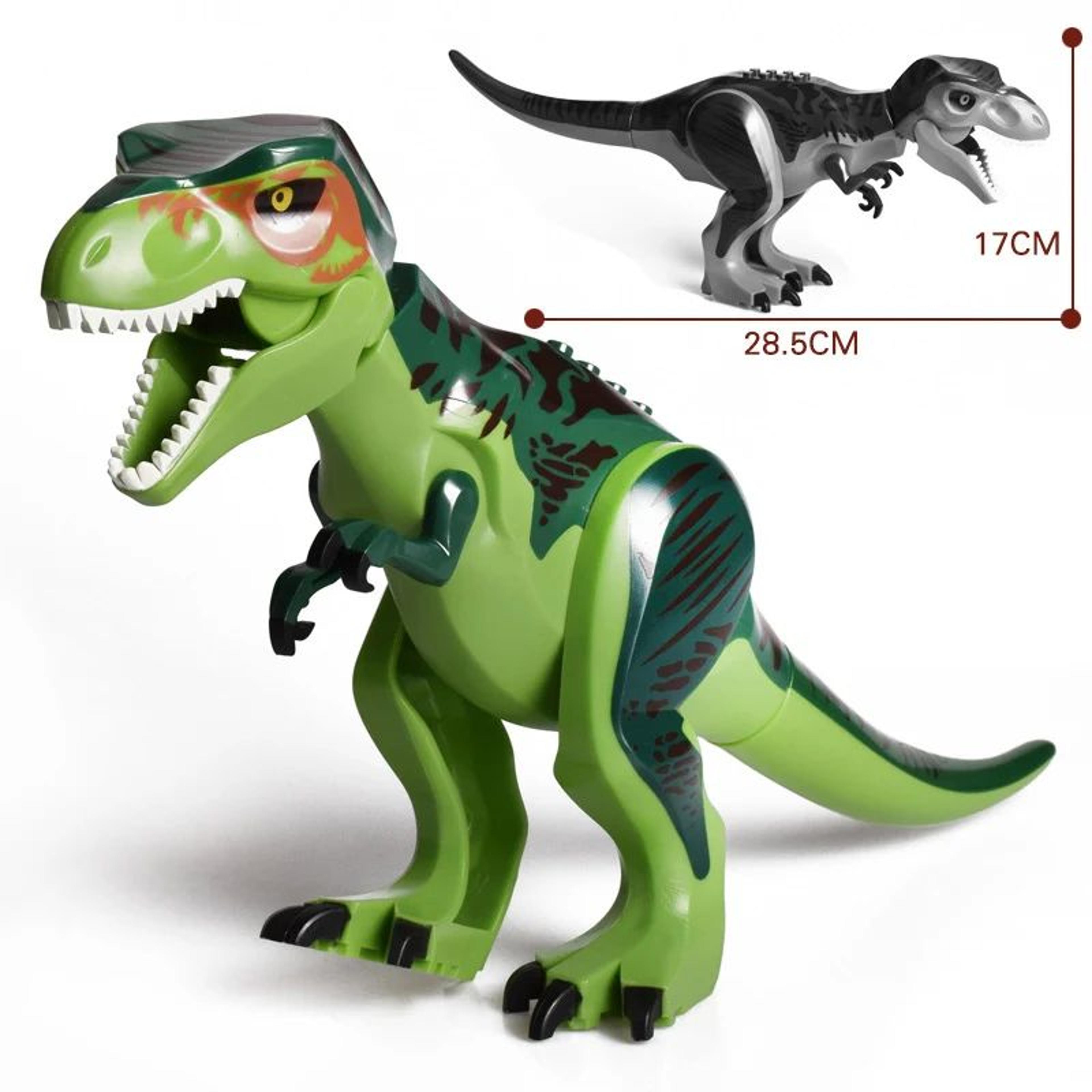 Jurassic Dino Park Dinosaur Building Blocks Set  Large TRex Velociraptor  Triceratops Brick Figures 6
