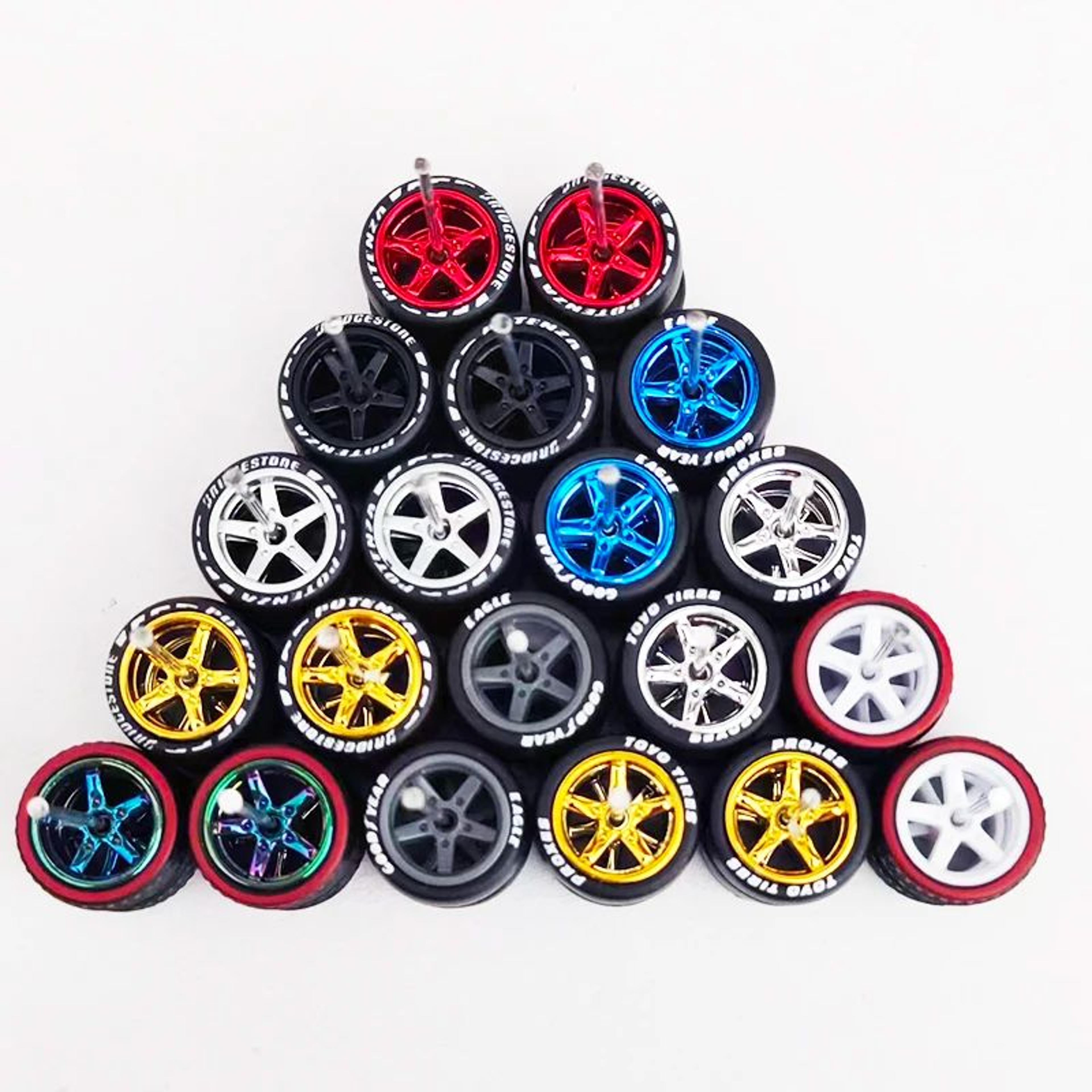 164 Model Car Wheels And Removable Rubber Tires Set For Hot Wheels And Matchbox Customs 112mm 10 Se 7
