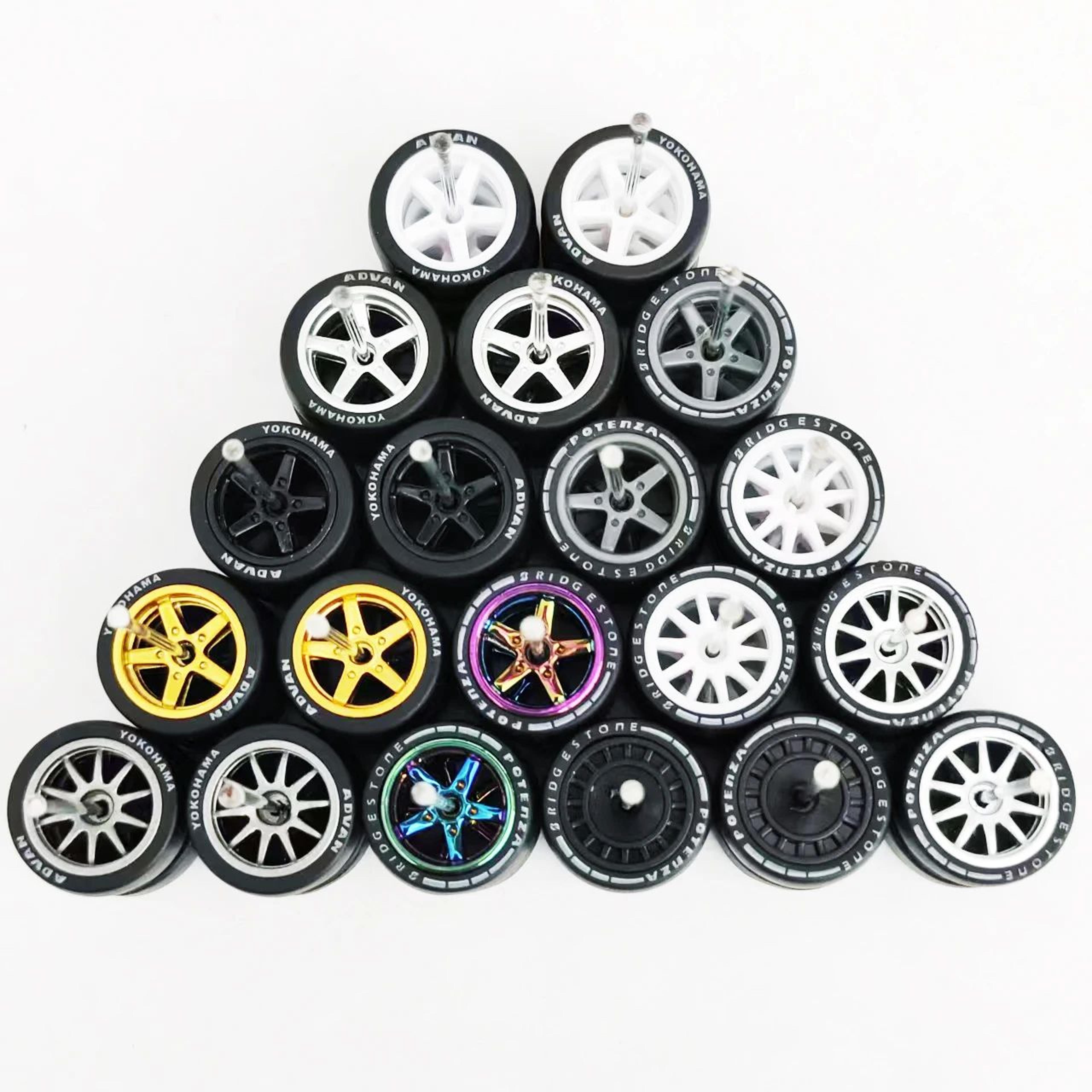 164 Model Car Wheels And Removable Rubber Tires Set For Hot Wheels And Matchbox Customs 112mm 10 Se 8