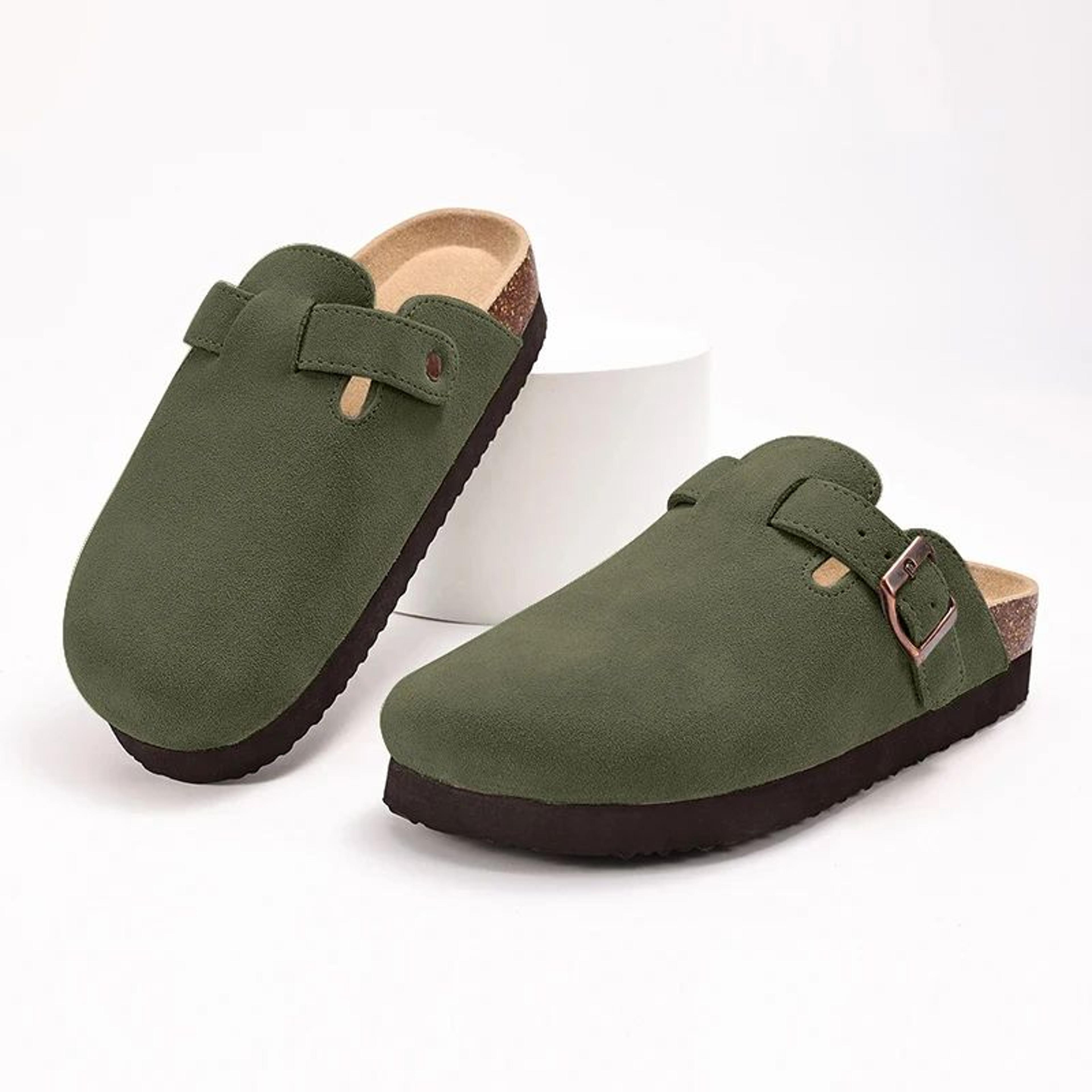 Litfun Womens Suede Clog Mules With Cork Footbed  Arch Support 16