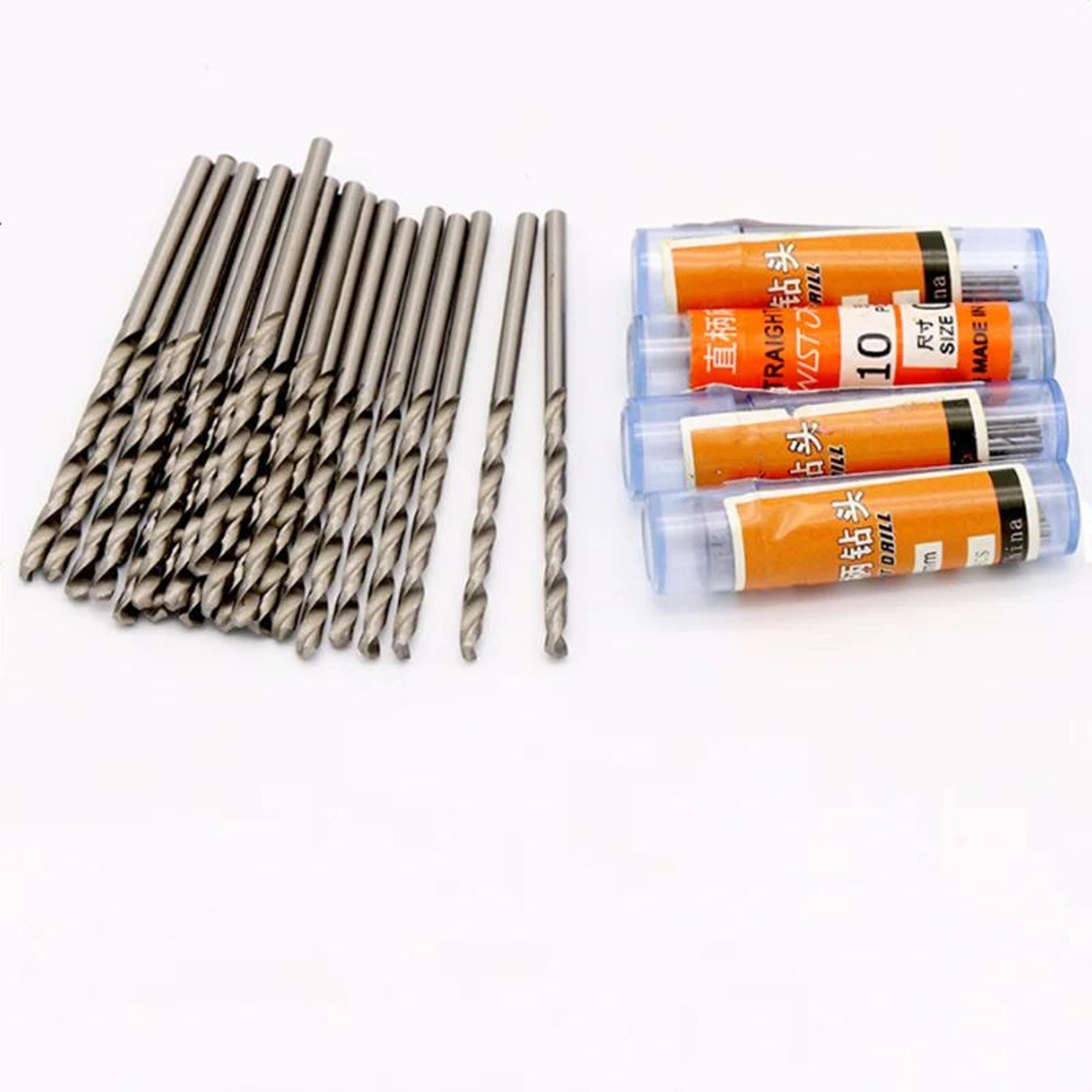 W6542 HSS Mini Drill Bit Set 10pcs 0252mm Precision Straight Shank Bits For Stainless Steel  Wood 2