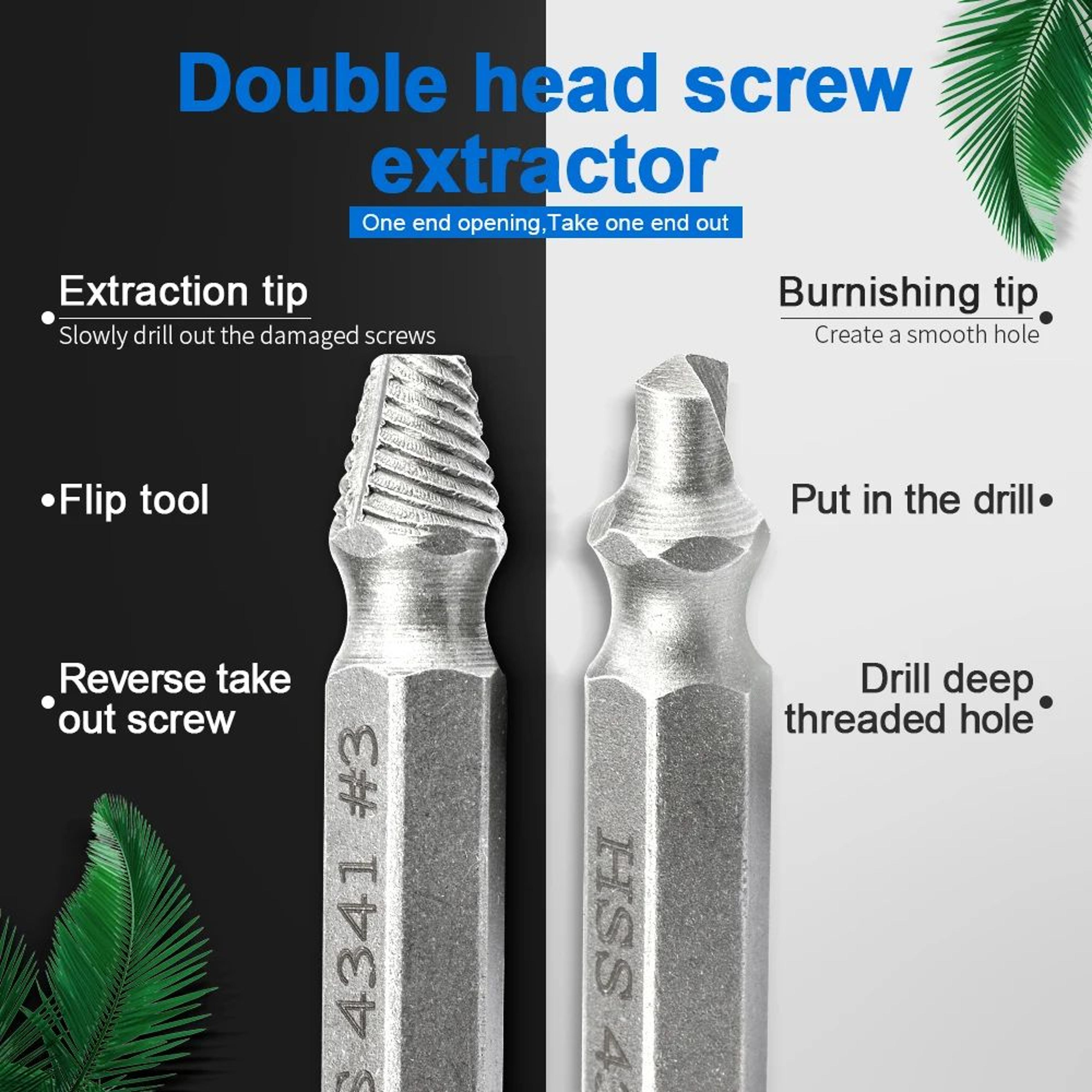 NINDEJIN Damaged Screw Extractor Drill Bit Set 46pcs For Stripped Screws  Bolts 1