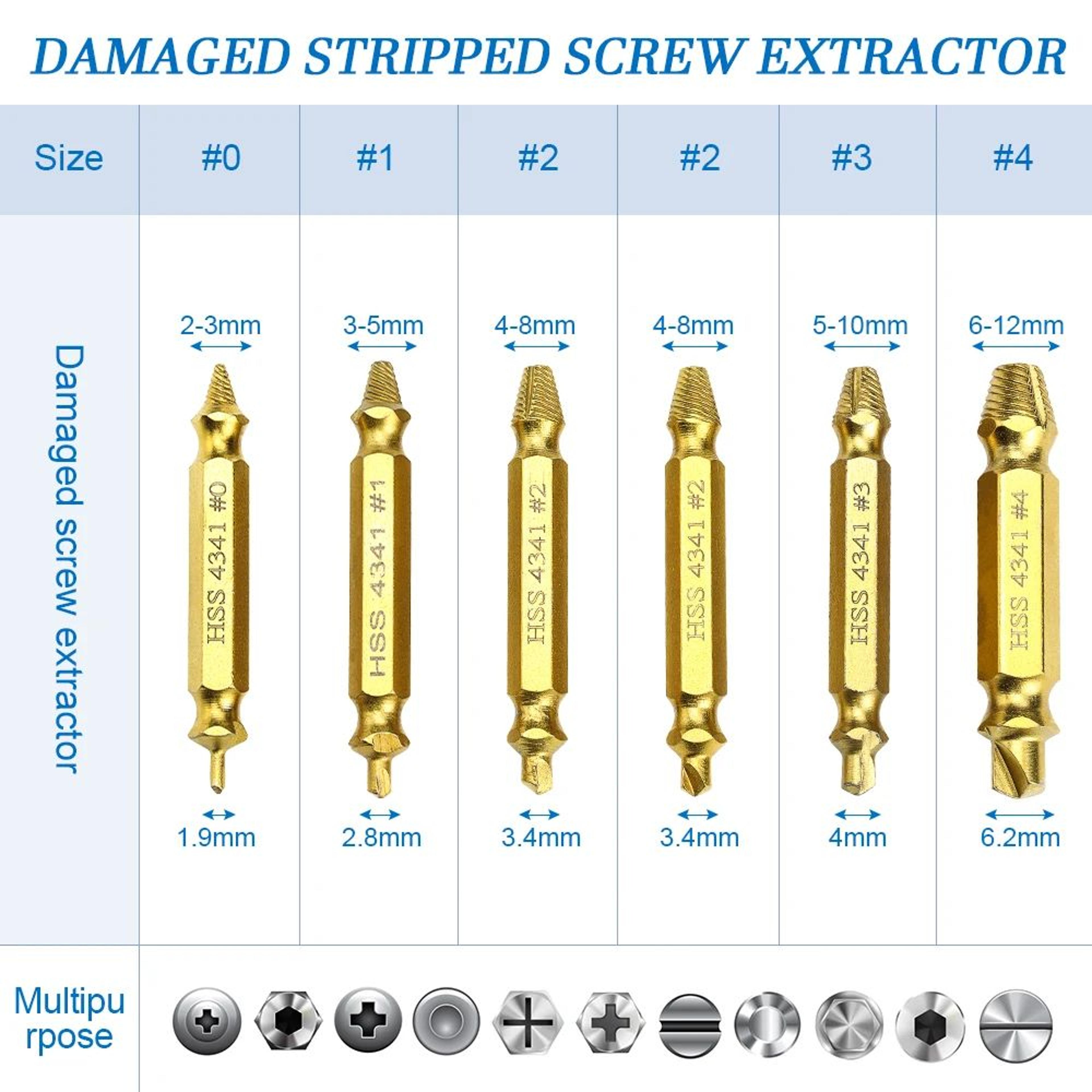 NINDEJIN Damaged Screw Extractor Drill Bit Set 46pcs For Stripped Screws  Bolts 2