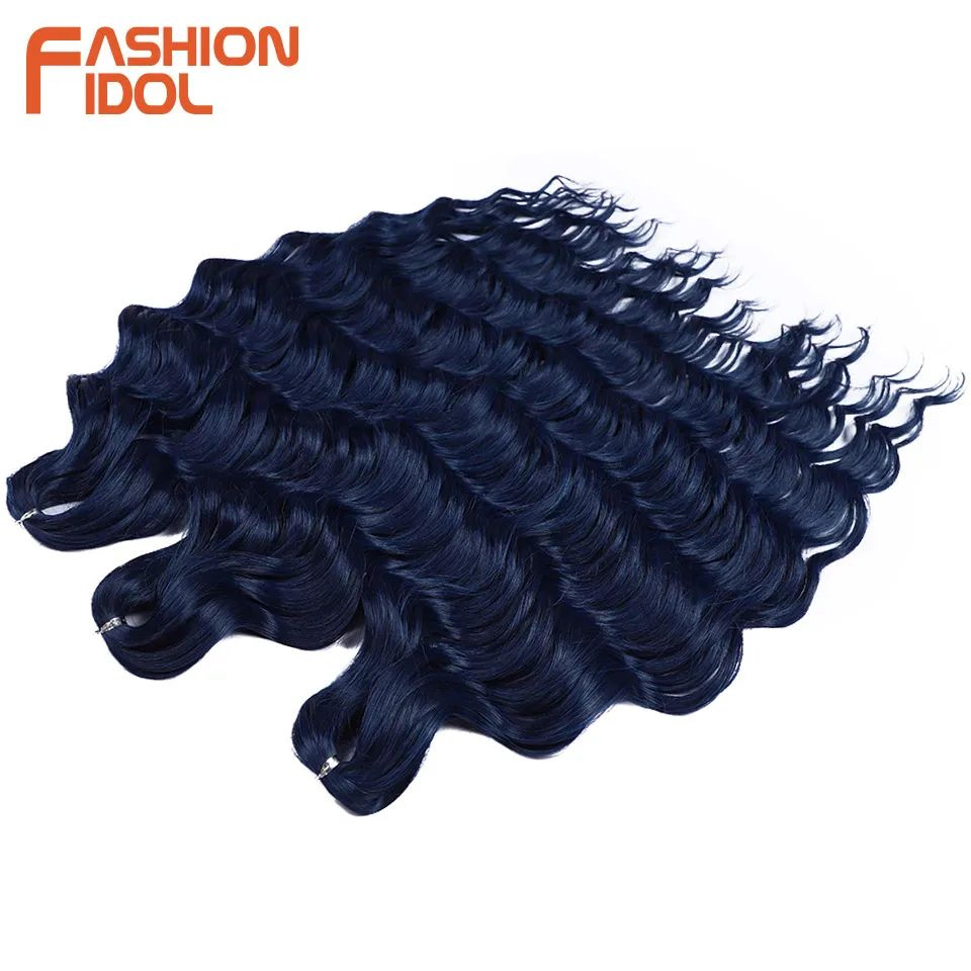 Anna 24 Inch Water Wave Braiding Hair Extensions Ombre Blonde Crochet Curly Deep Wave Synthetic Hai 4