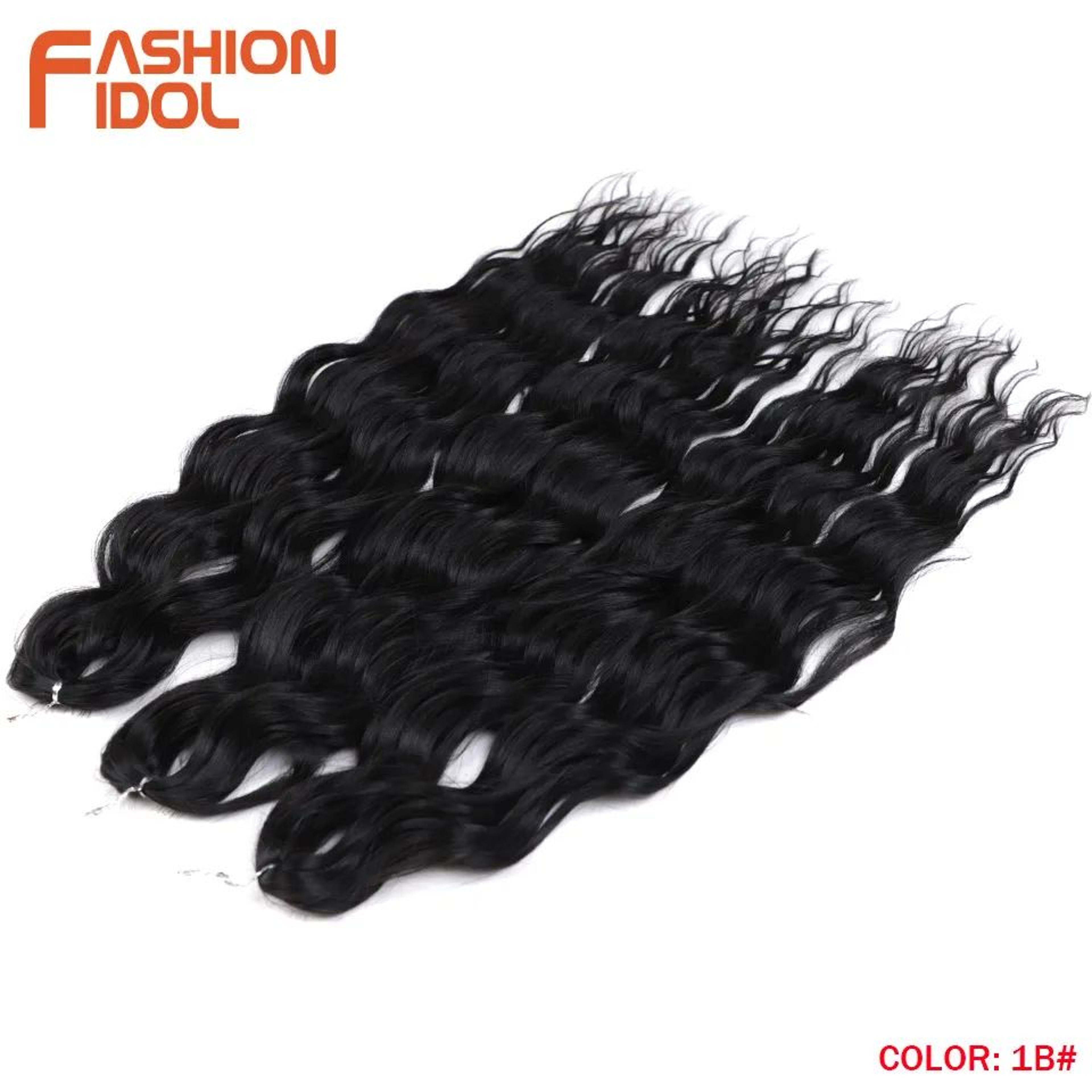 FASHION IDOL 24Inch Water Wave Crochet Hair Extensions  Ombre Rainbow DeepWave Braiding Hair 3